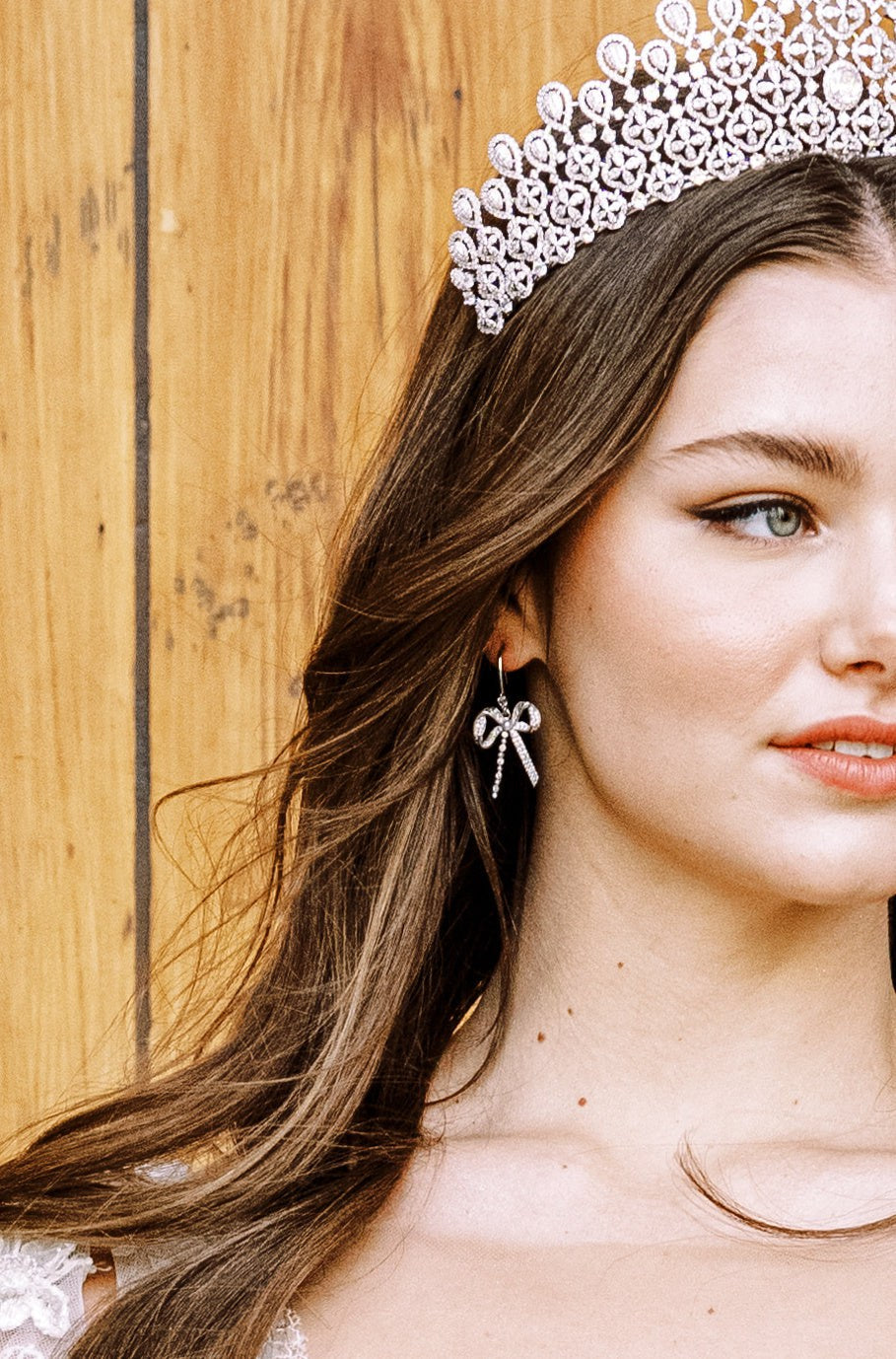 EDEN LUXE Bridal Earrings COSETTE Simulated Diamond Bow Earrings