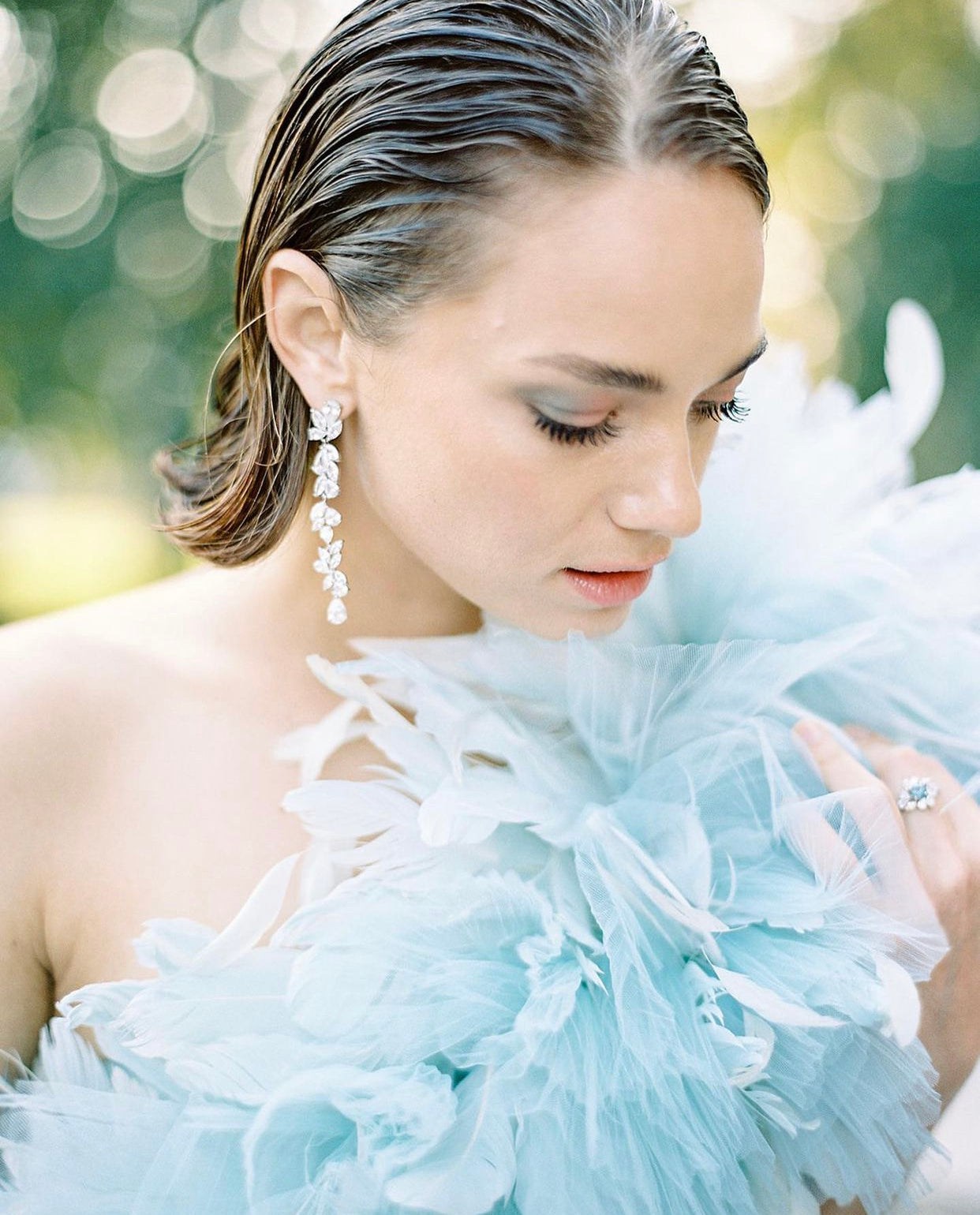 EDEN LUXE Bridal Earrings GABRIELLE Simulated Diamond Statement Drop Earrings