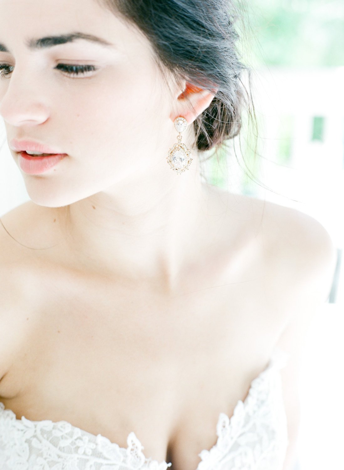 EDEN LUXE Bridal Earrings Gold ANAIS Drop Earrings