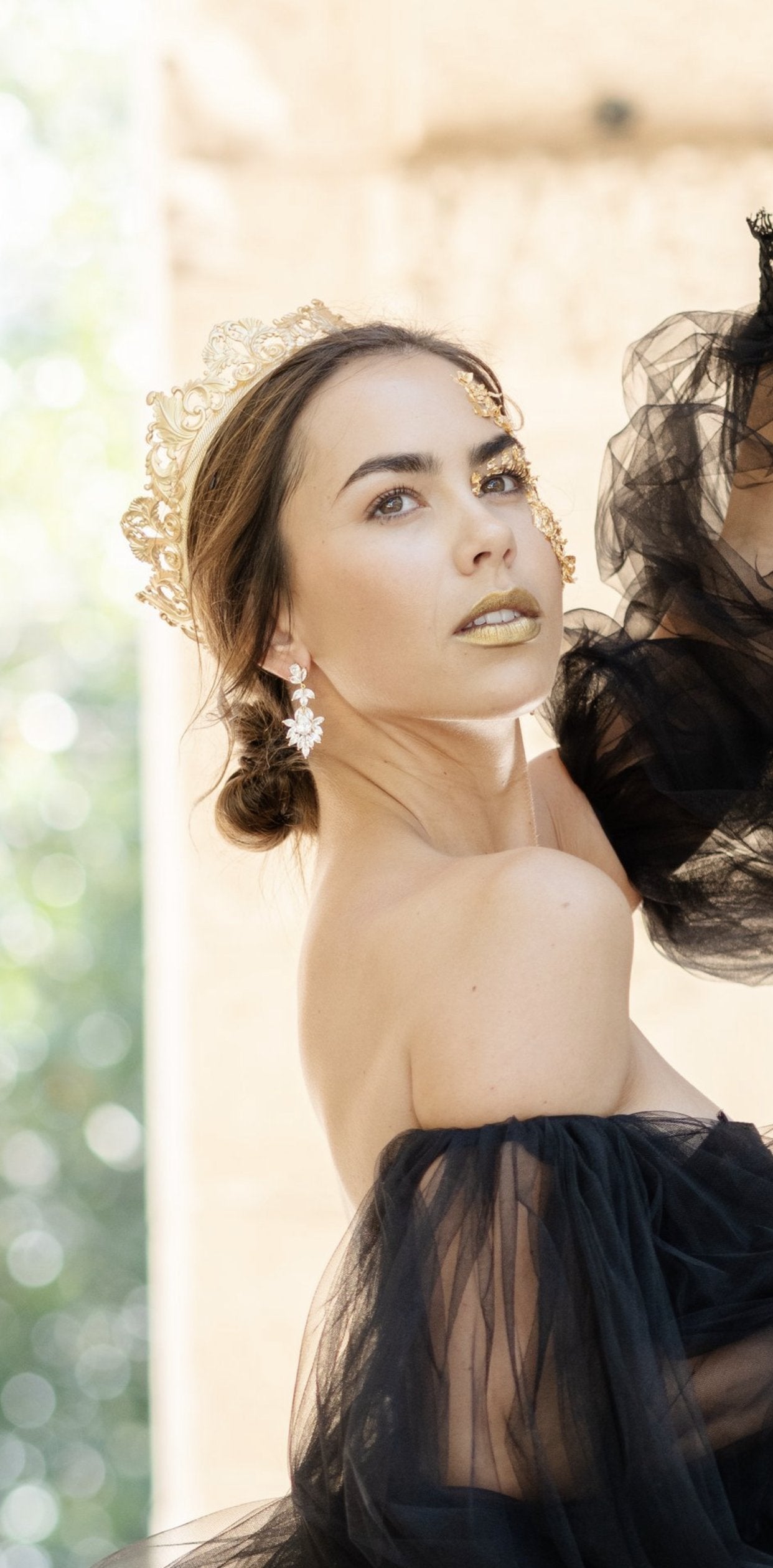 EDEN LUXE Bridal Earrings INES Gold Bridal Earrings
