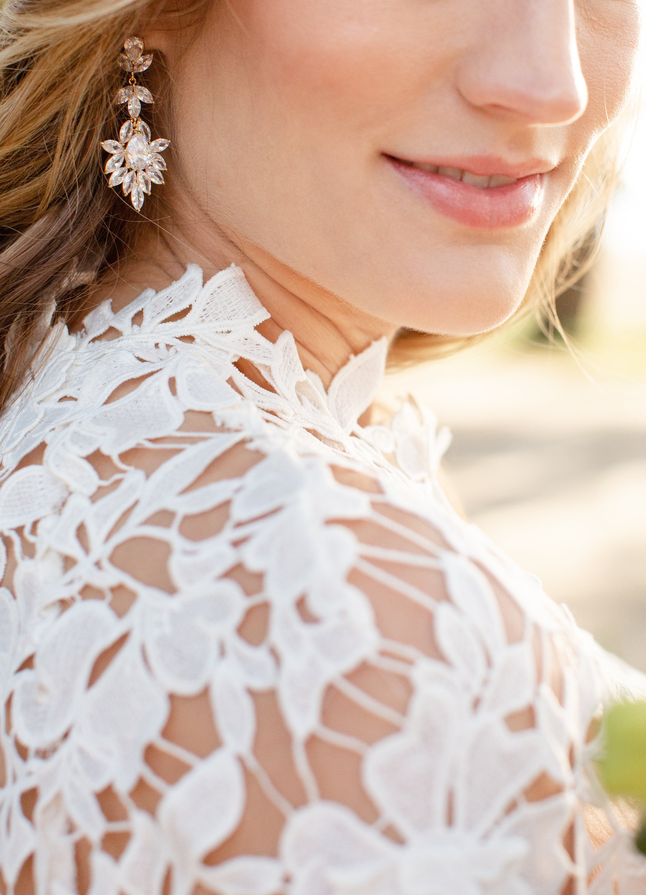 EDEN LUXE Bridal Earrings INES Silver Bridal Earrings