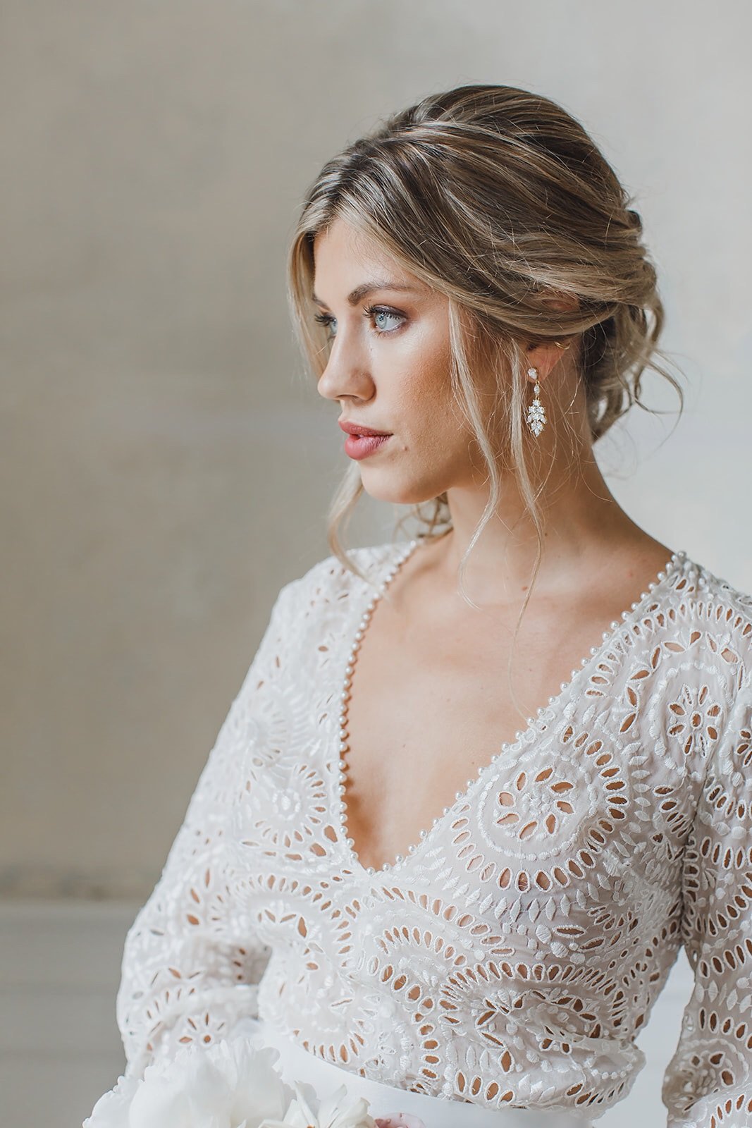 EDEN LUXE Bridal Earrings JASMINE Bridal Drop Earrings and Necklace Set