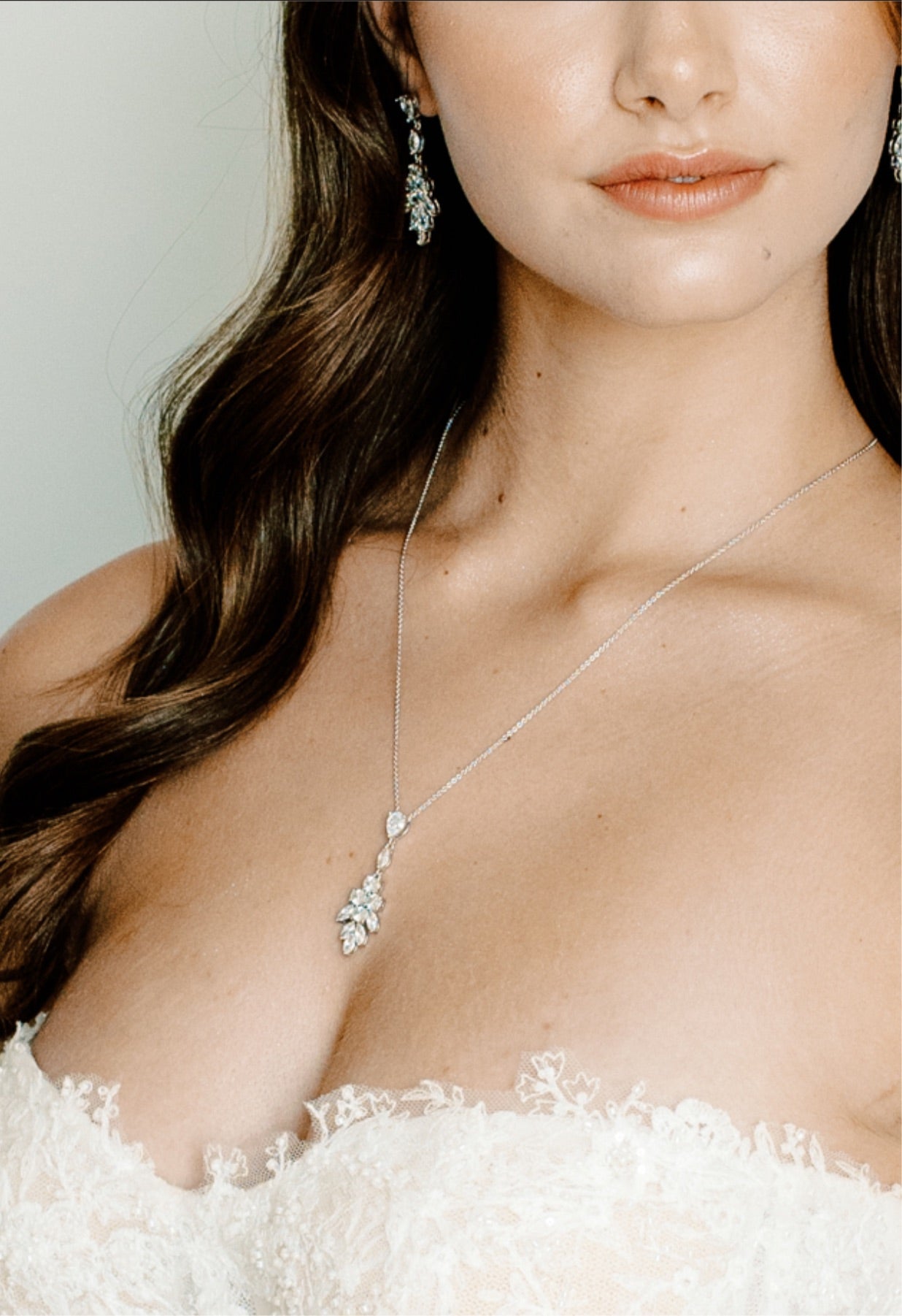 EDEN LUXE Bridal Earrings JASMINE Bridal Drop Earrings and Necklace Set