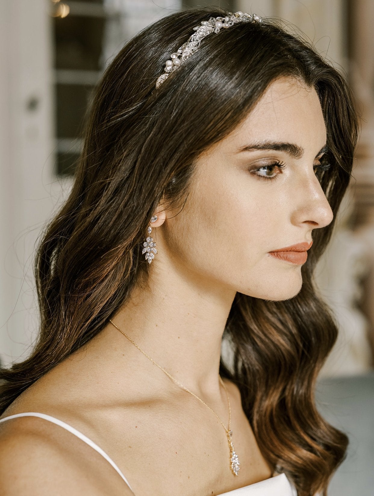 EDEN LUXE Bridal Earrings JASMINE Drop Earrings and Necklace Set