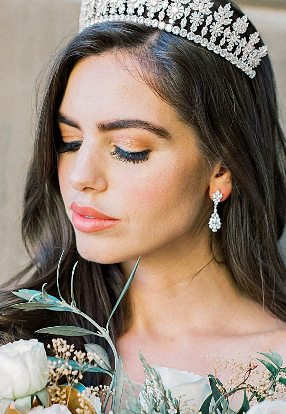 EDEN LUXE Bridal Earrings JESSICA Silver Bridal Drop Earrings