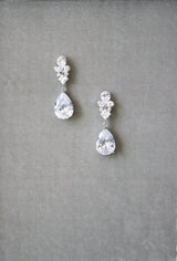 EDEN LUXE Bridal Earrings Silver- Earrings Only CHERIE Simulated Diamond Drop Earrings
