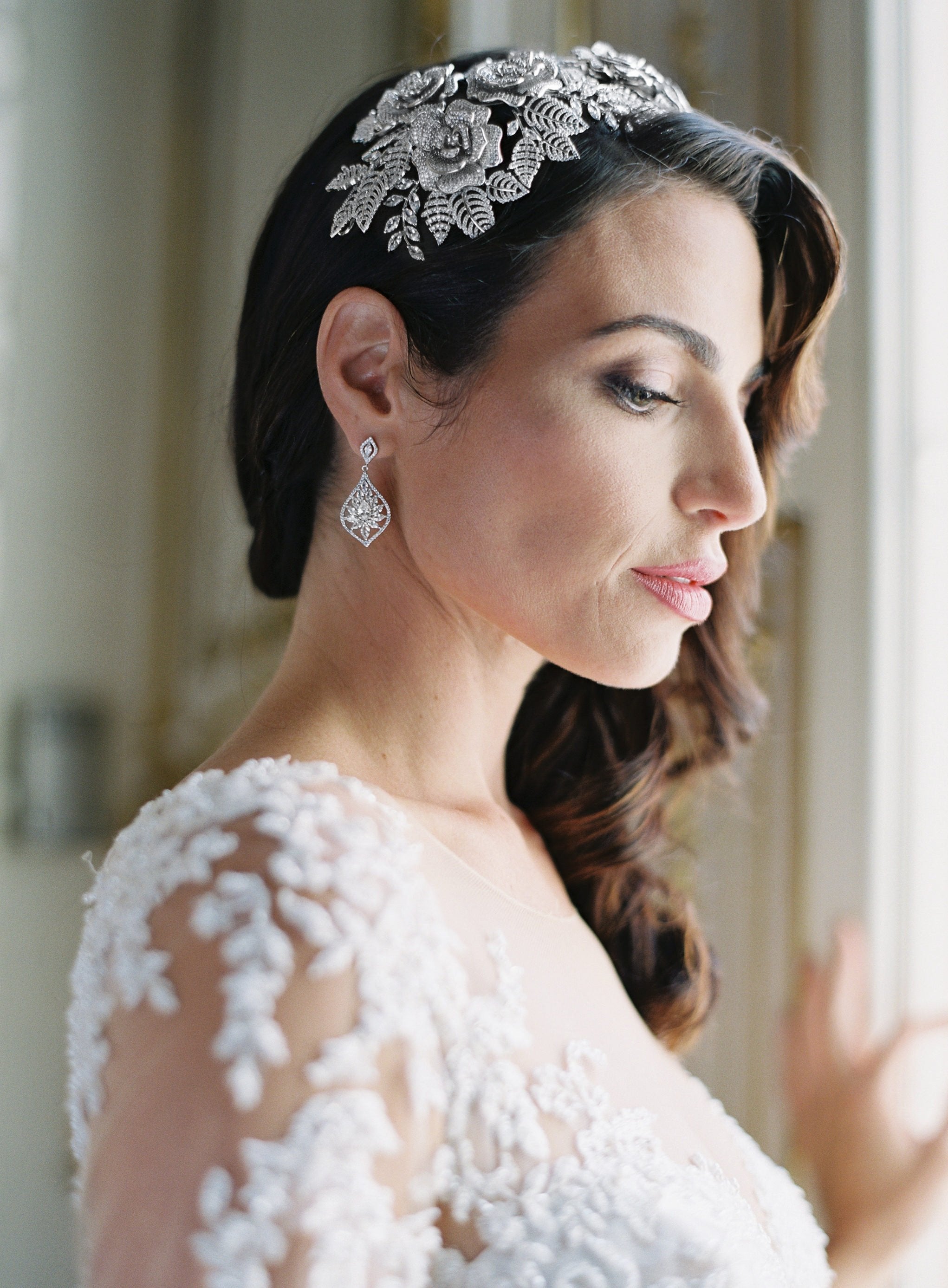EDEN LUXE Bridal Earrings Silver TAYLOR Gold Bridal Earrings