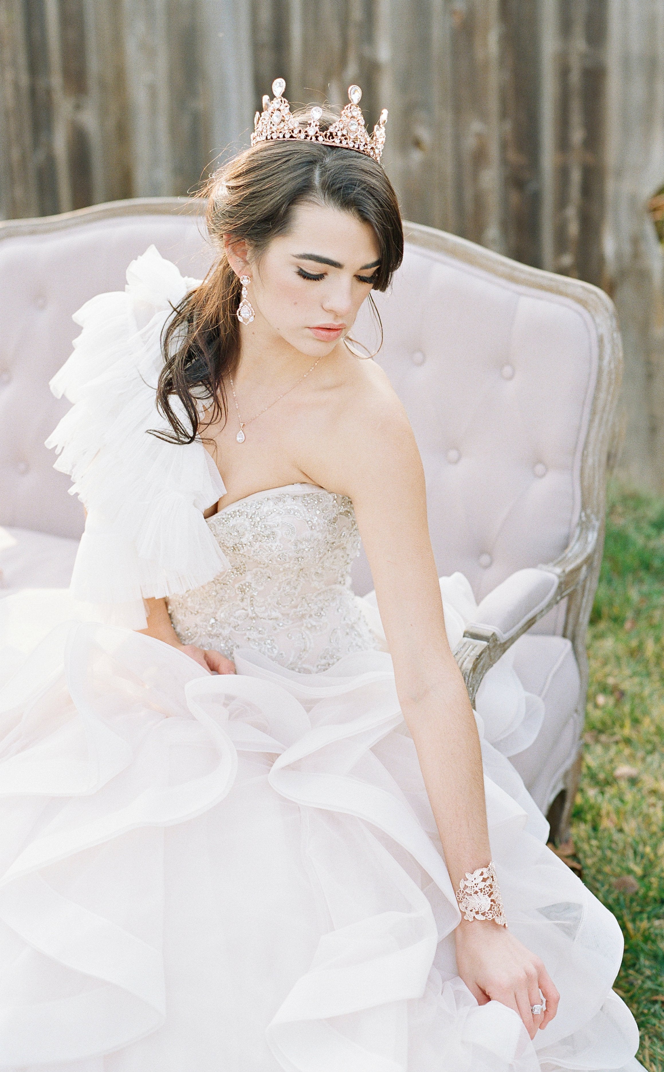 EDEN LUXE Bridal Earrings Simulated Diamond Dangle Earrings- TANYA