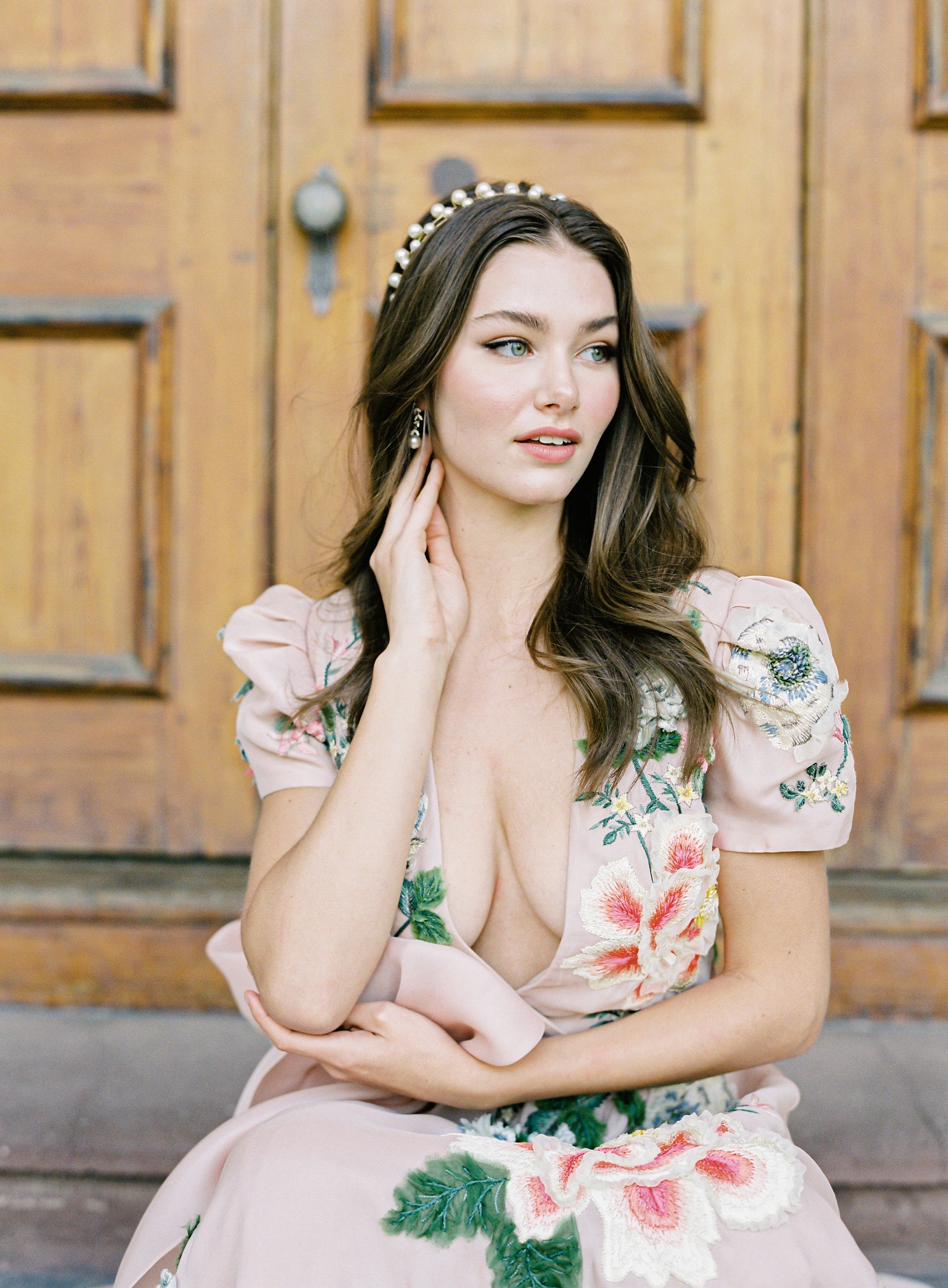 EDEN LUXE Bridal ELLIE Pearl Double Band Headband Tiara