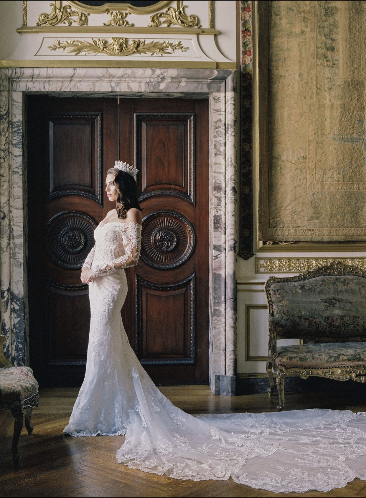 EDEN LUXE Bridal Full Crown RACHEL Simulated Diamond Royal Bridal Full Crown