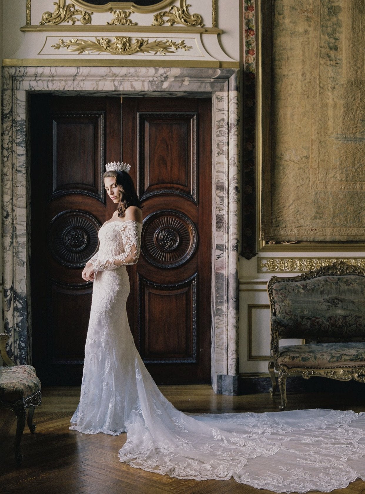 EDEN LUXE Bridal Full Crown RACHEL Simulated Diamond Royal Bridal Full Crown