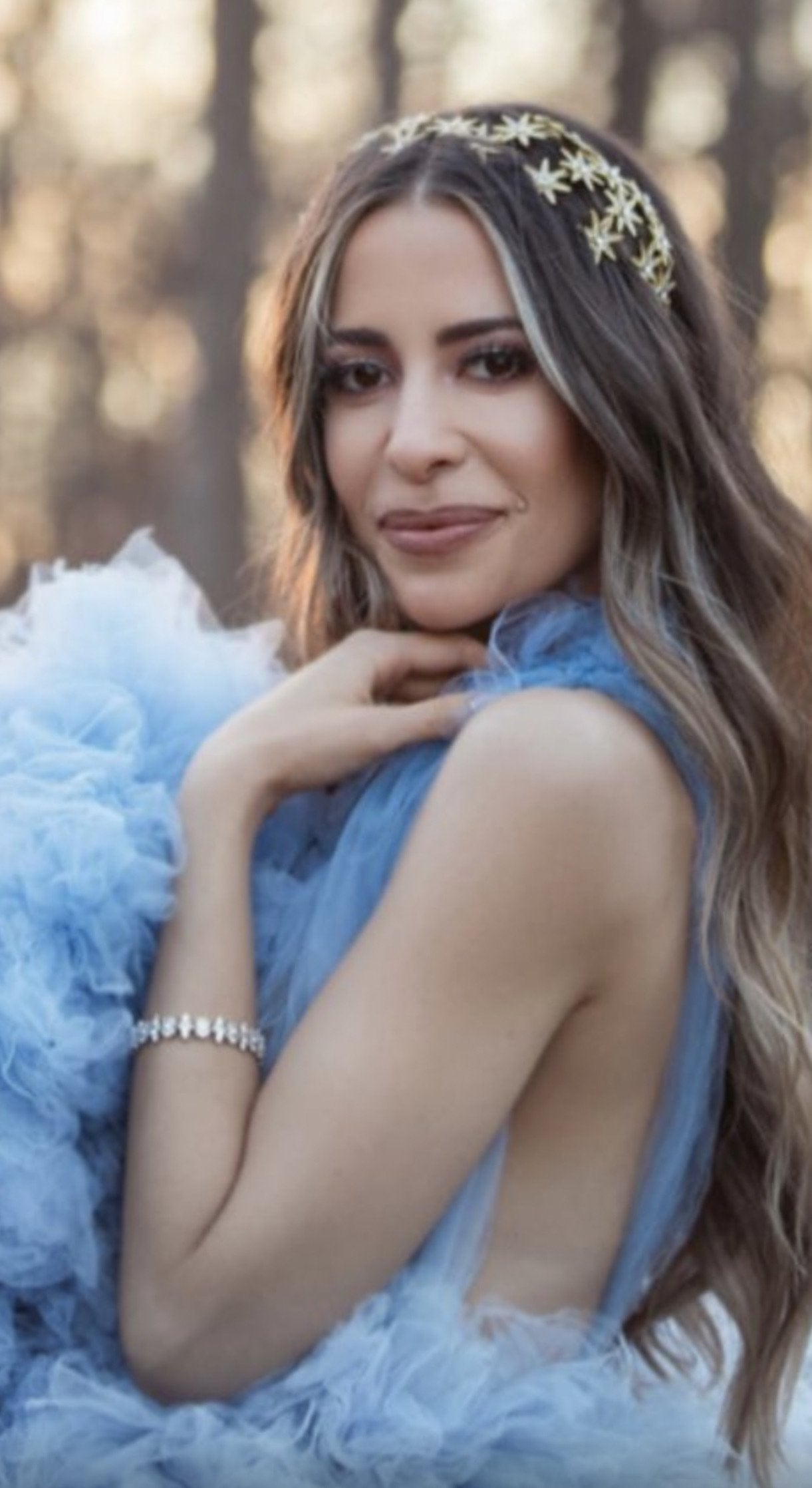 EDEN LUXE Bridal Gold DANS LES ETOILES Stars Headpiece