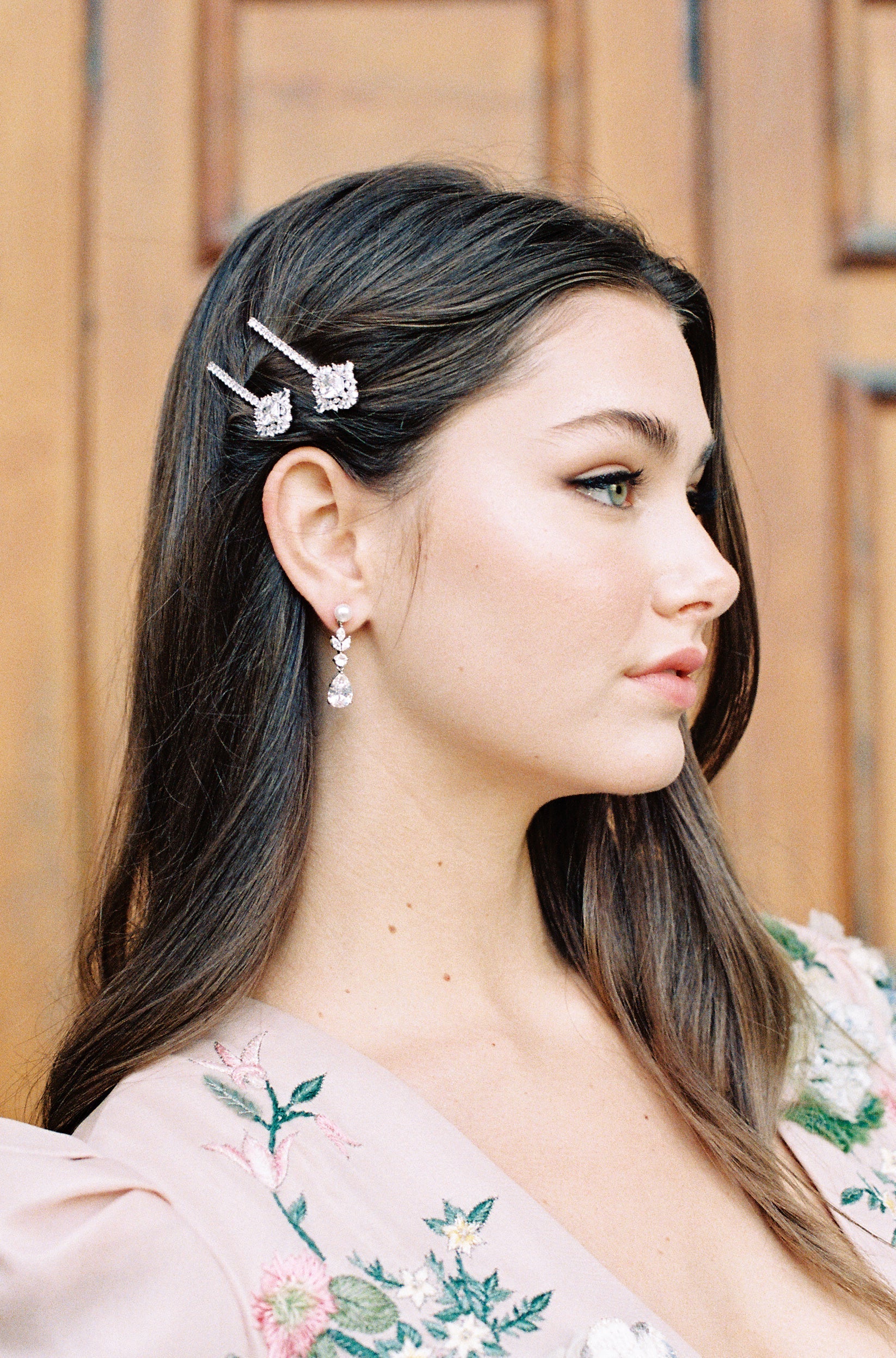 EDEN LUXE Bridal Hair Pins 2 Hairpins SABLE Simulated Diamond Hairpins