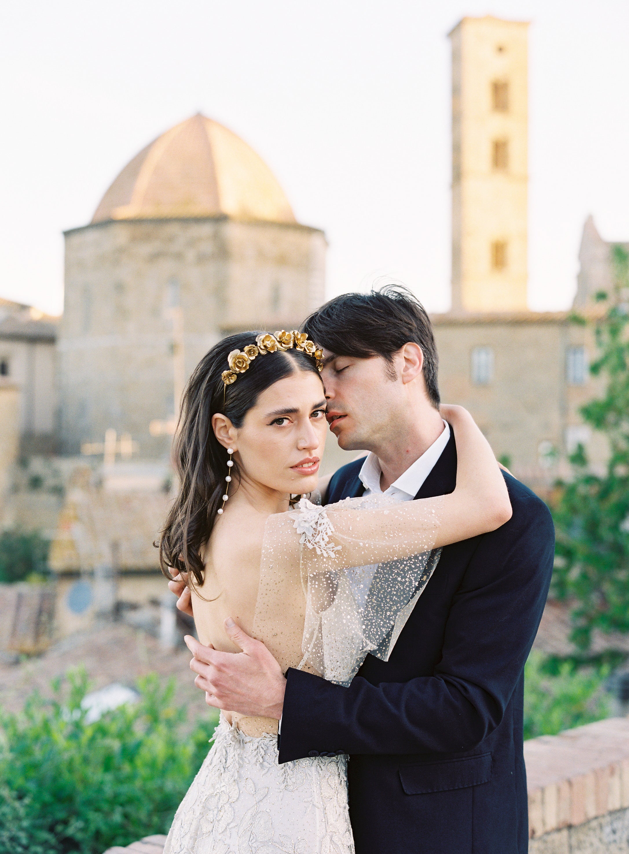EDEN LUXE Bridal Headbands SAVANNAH Gilded Blossoms Tiara