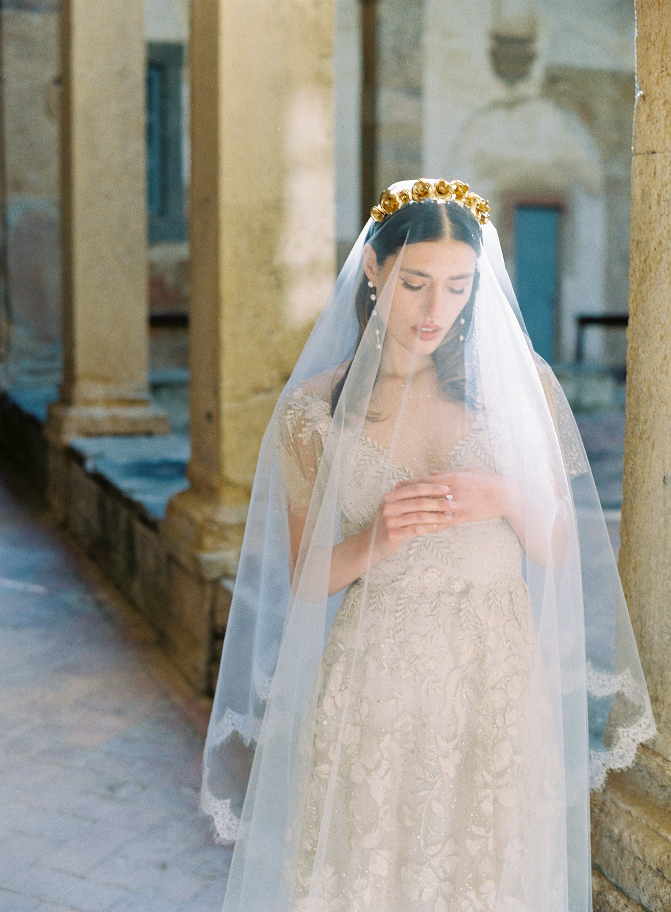 Gold Tiara Brass Leaf Bridal Crown Bridal Tiara Cortland | Eden Luxe Bridal