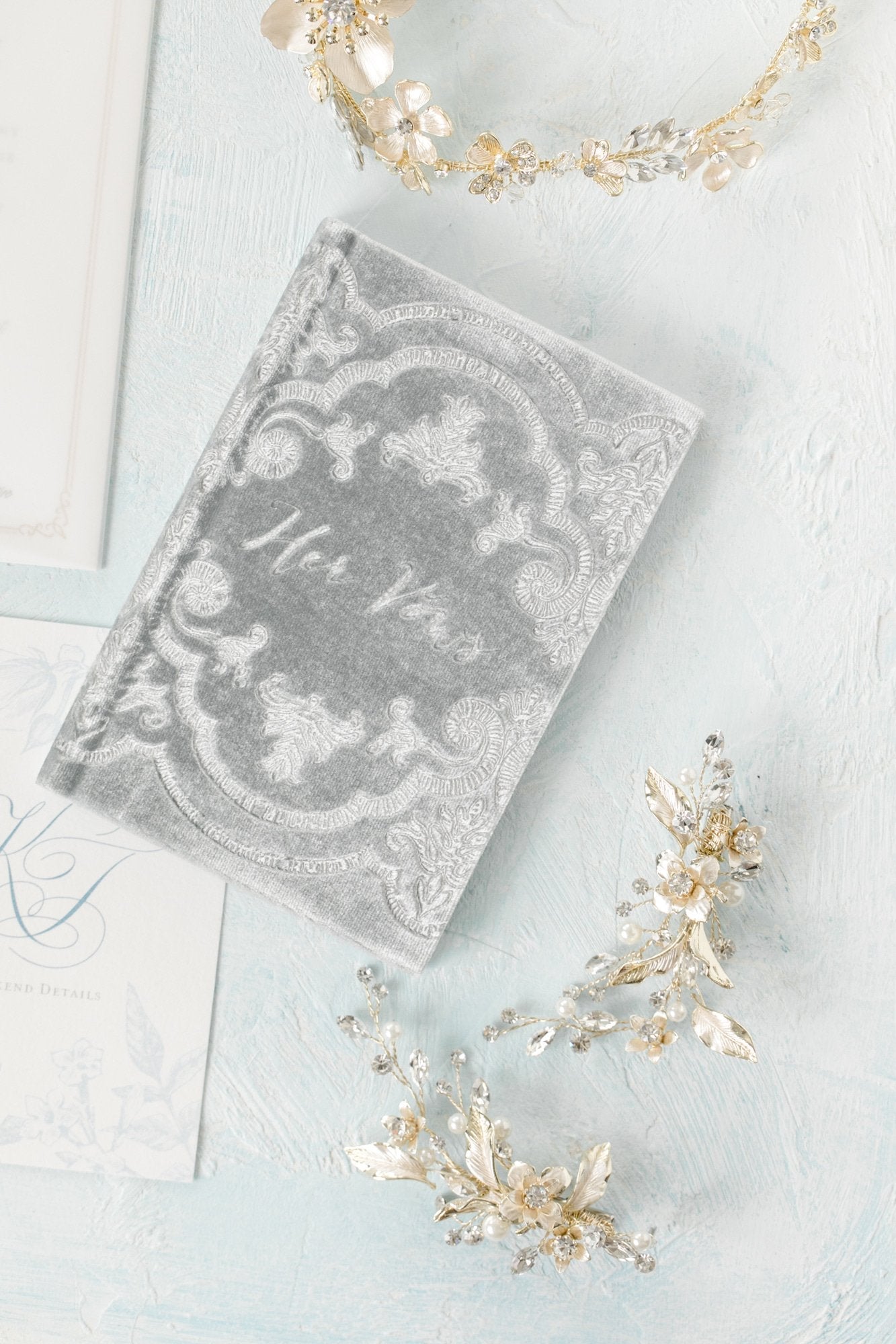 EDEN LUXE Bridal Headpiece APRIL Gilded Leaves Hair Clip Set