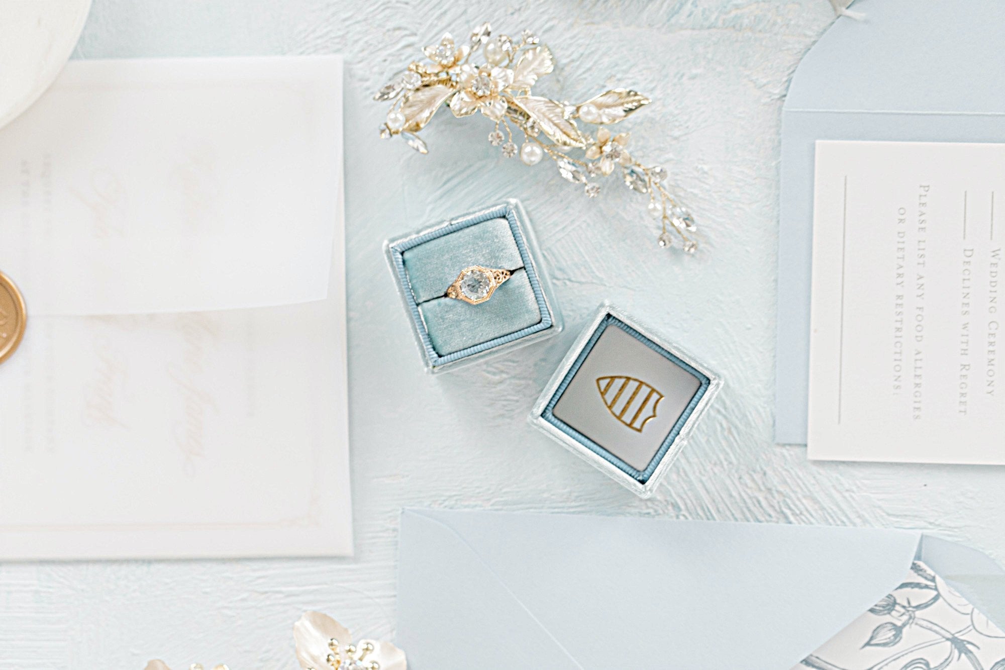 EDEN LUXE Bridal Headpiece APRIL Gilded Leaves Hair Clip Set