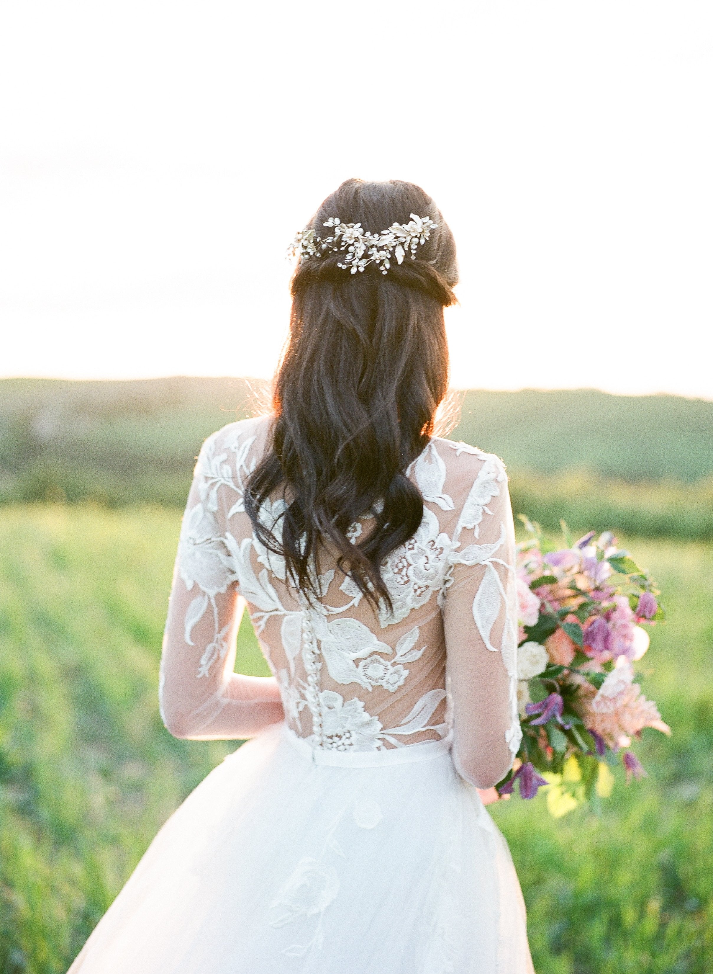 EDEN LUXE Bridal Headpiece APRIL Gilded Leaves Hair Clip Set