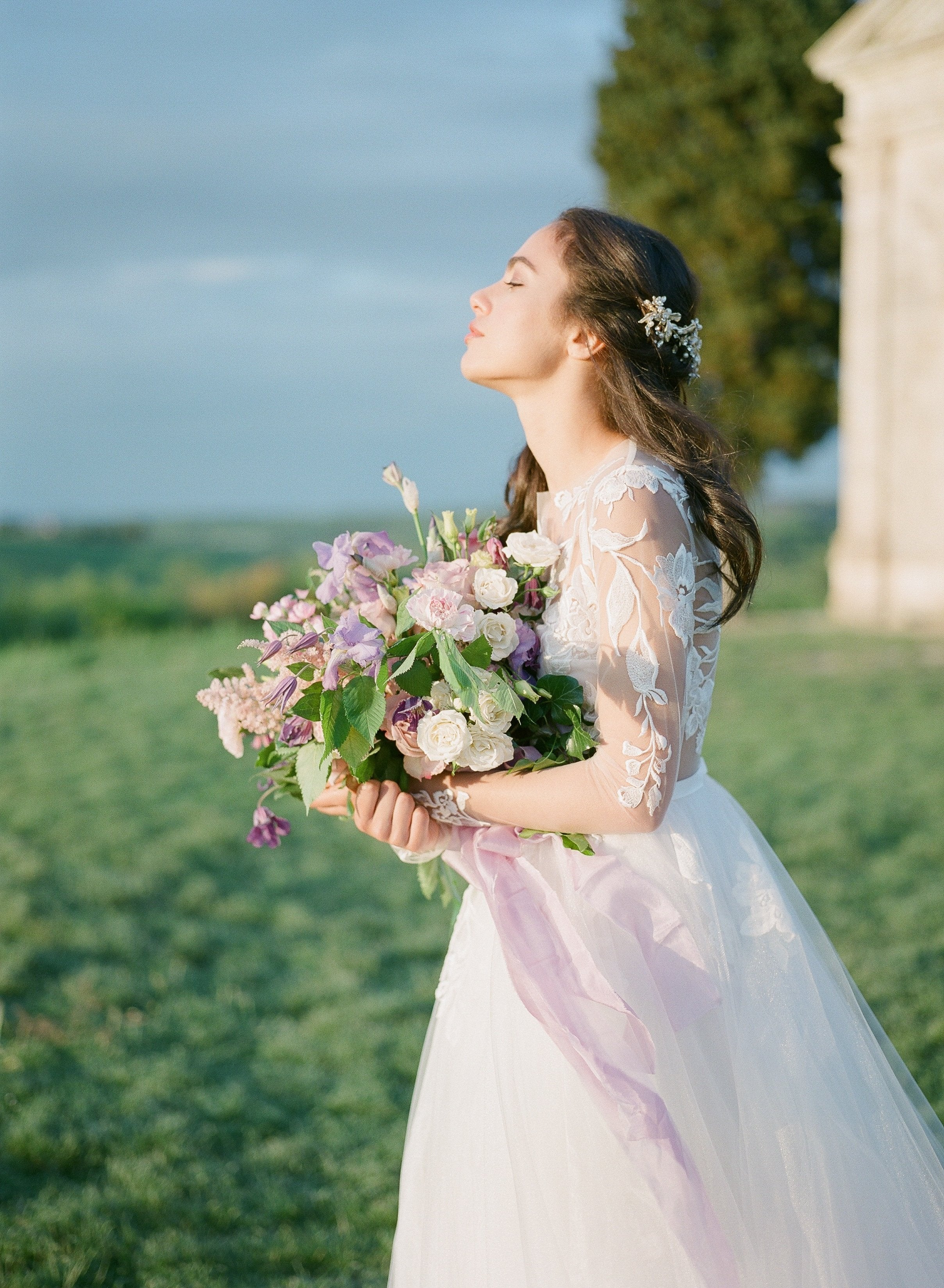 EDEN LUXE Bridal Headpiece APRIL Silvered Leaves Hair Clip Set