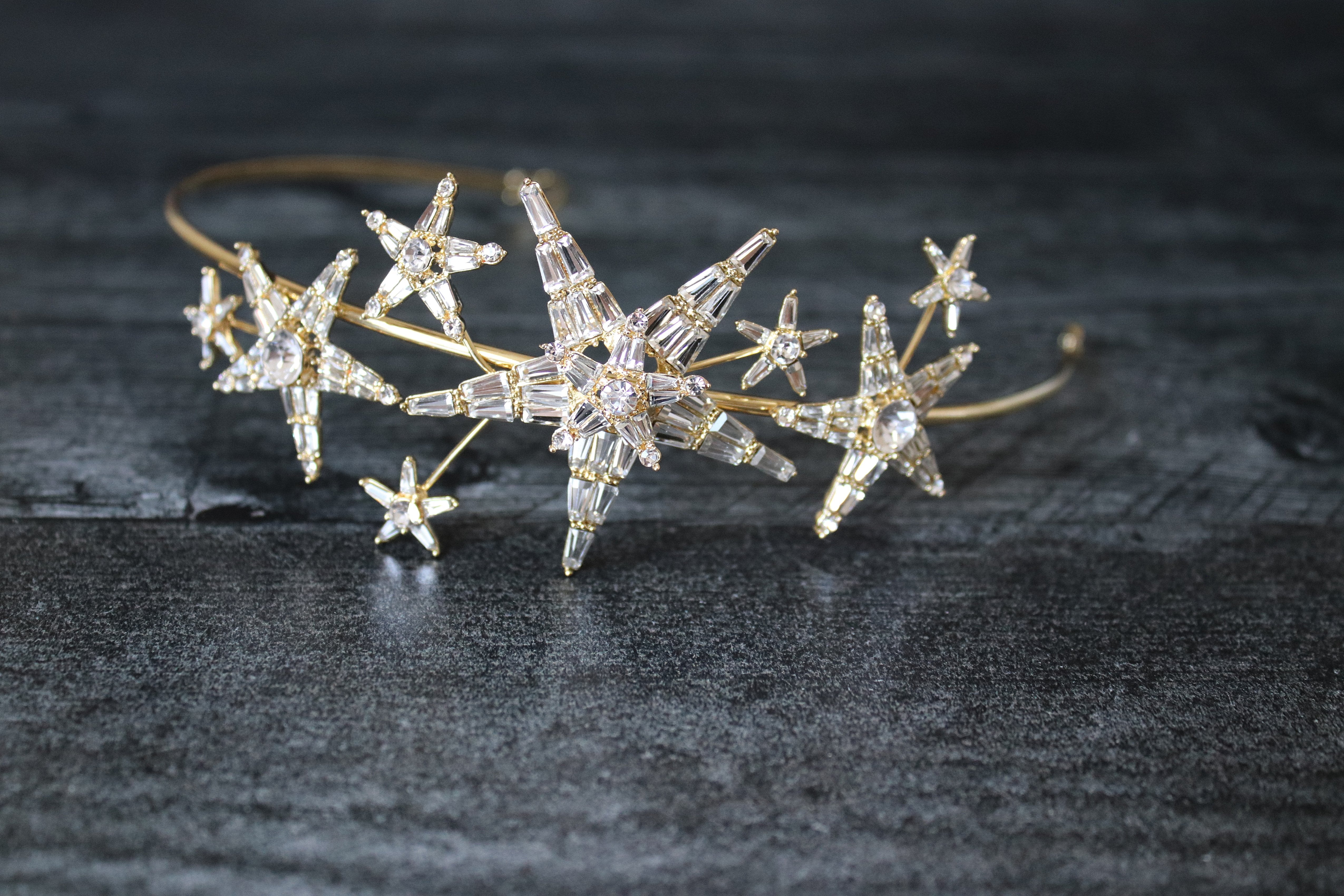 EDEN LUXE Bridal Headpiece ASTARA Bejeweled Celestial Headpiece Tiara
