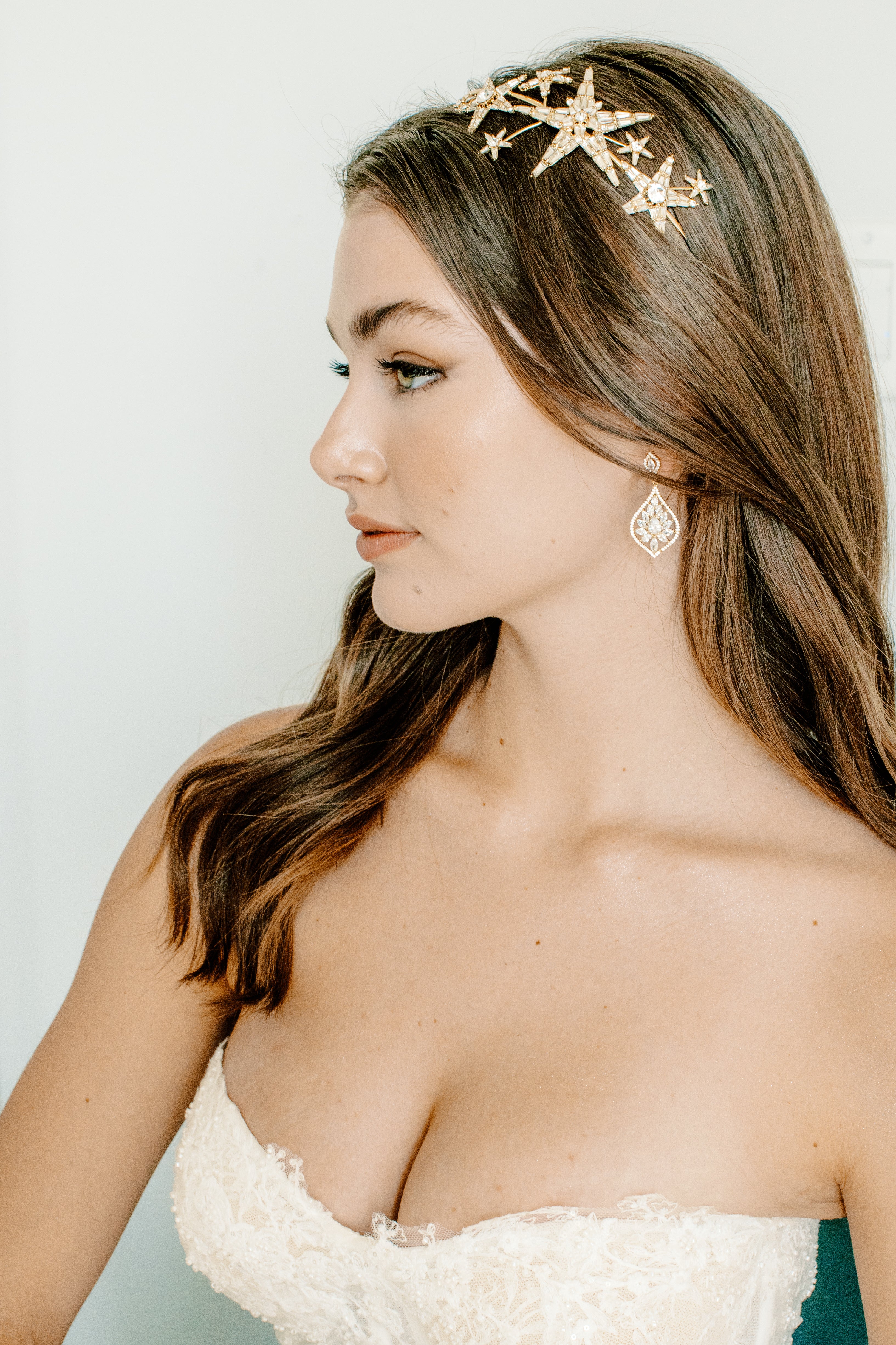 EDEN LUXE Bridal Headpiece ASTARA Bejeweled Celestial Headpiece Tiara