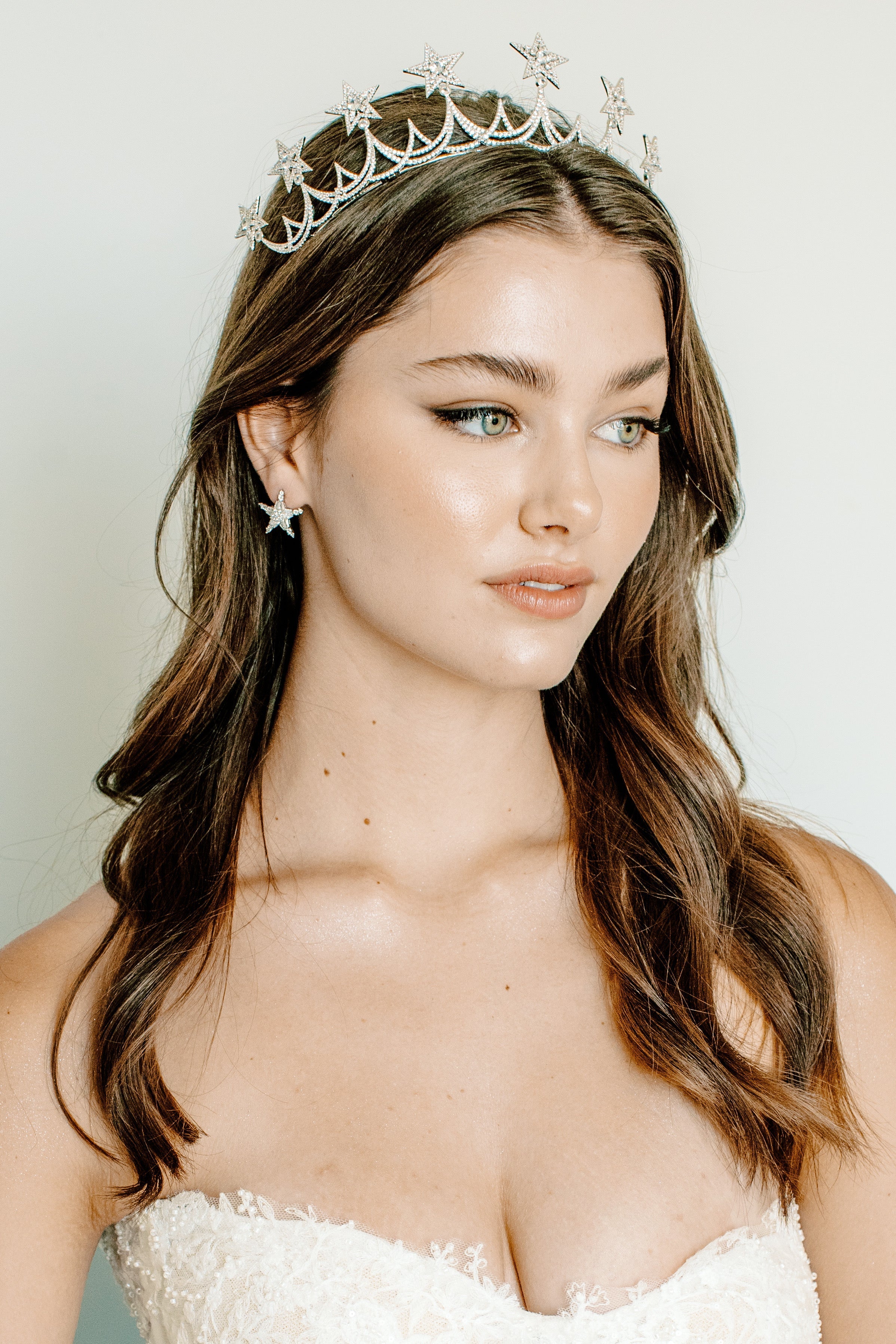 EDEN LUXE Bridal Headpiece ESTRELLAS Celestial Simulated Diamond Tiara