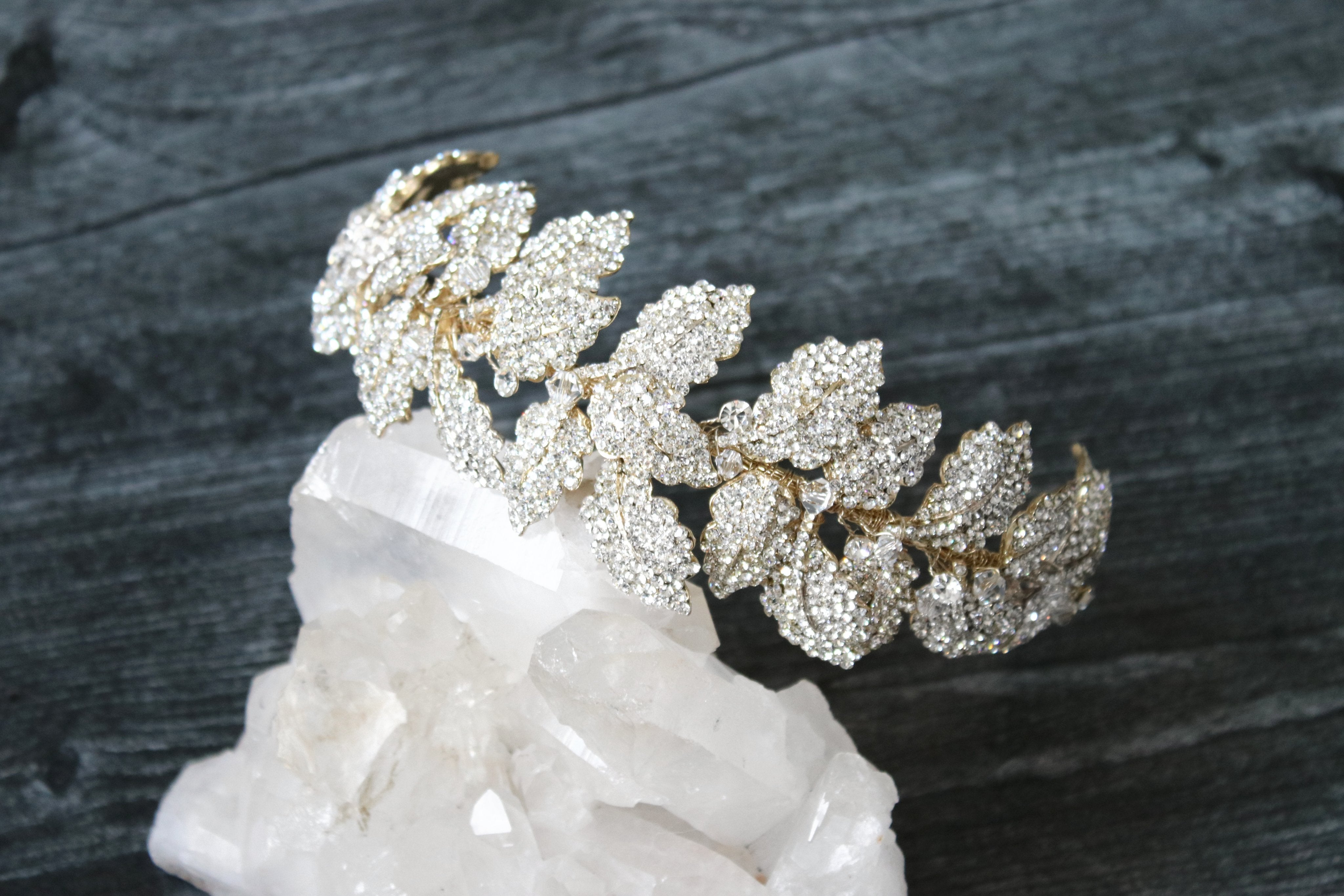 EDEN LUXE Bridal Headpiece Gold LAUREL Coronet Headpiece Tiara