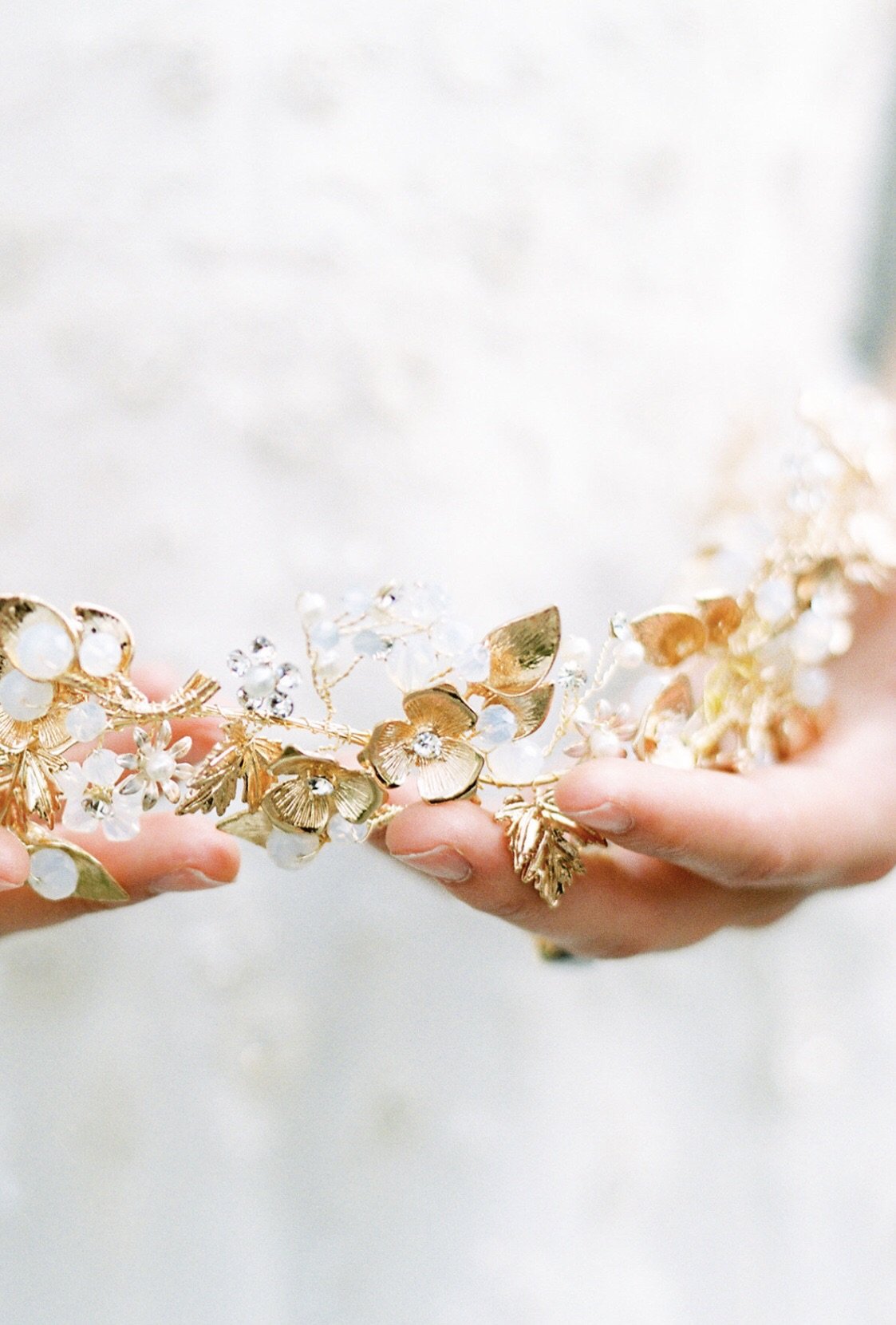 EDEN LUXE Bridal Headpiece JULIET Gold Bridal Halo Headpiece