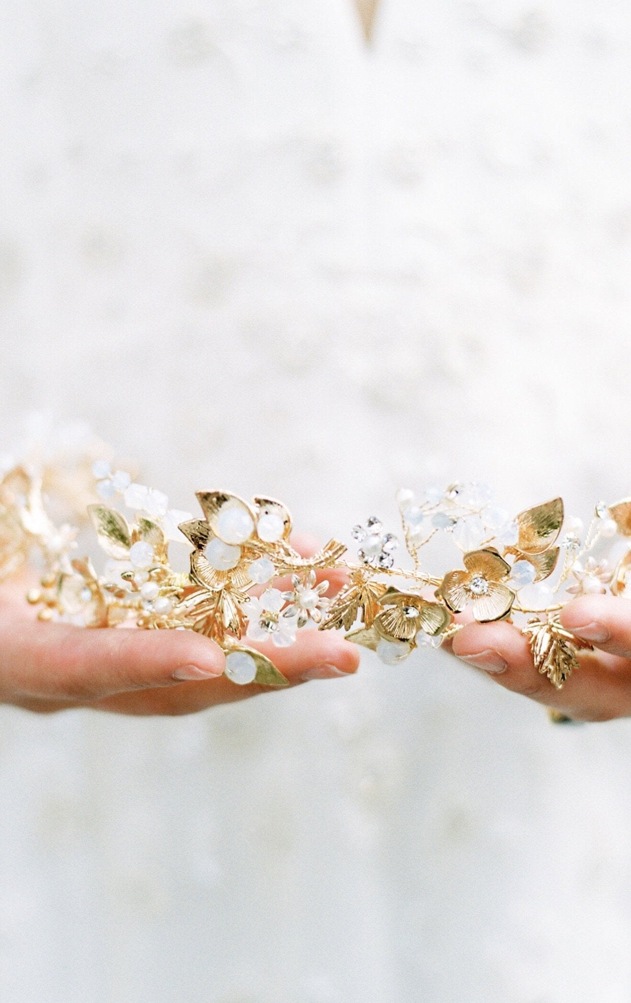 EDEN LUXE Bridal Headpiece JULIET Gold Bridal Halo Headpiece