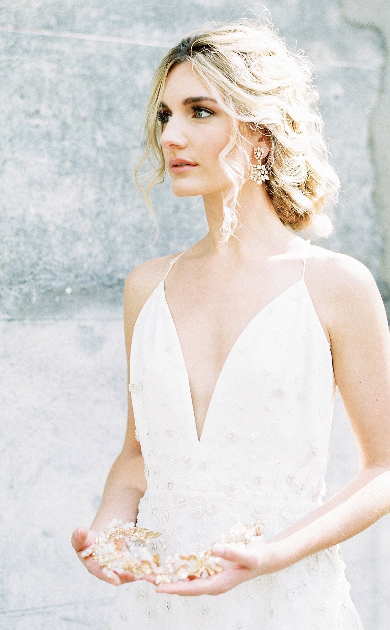 EDEN LUXE Bridal Headpiece JULIET Gold Bridal Halo Headpiece