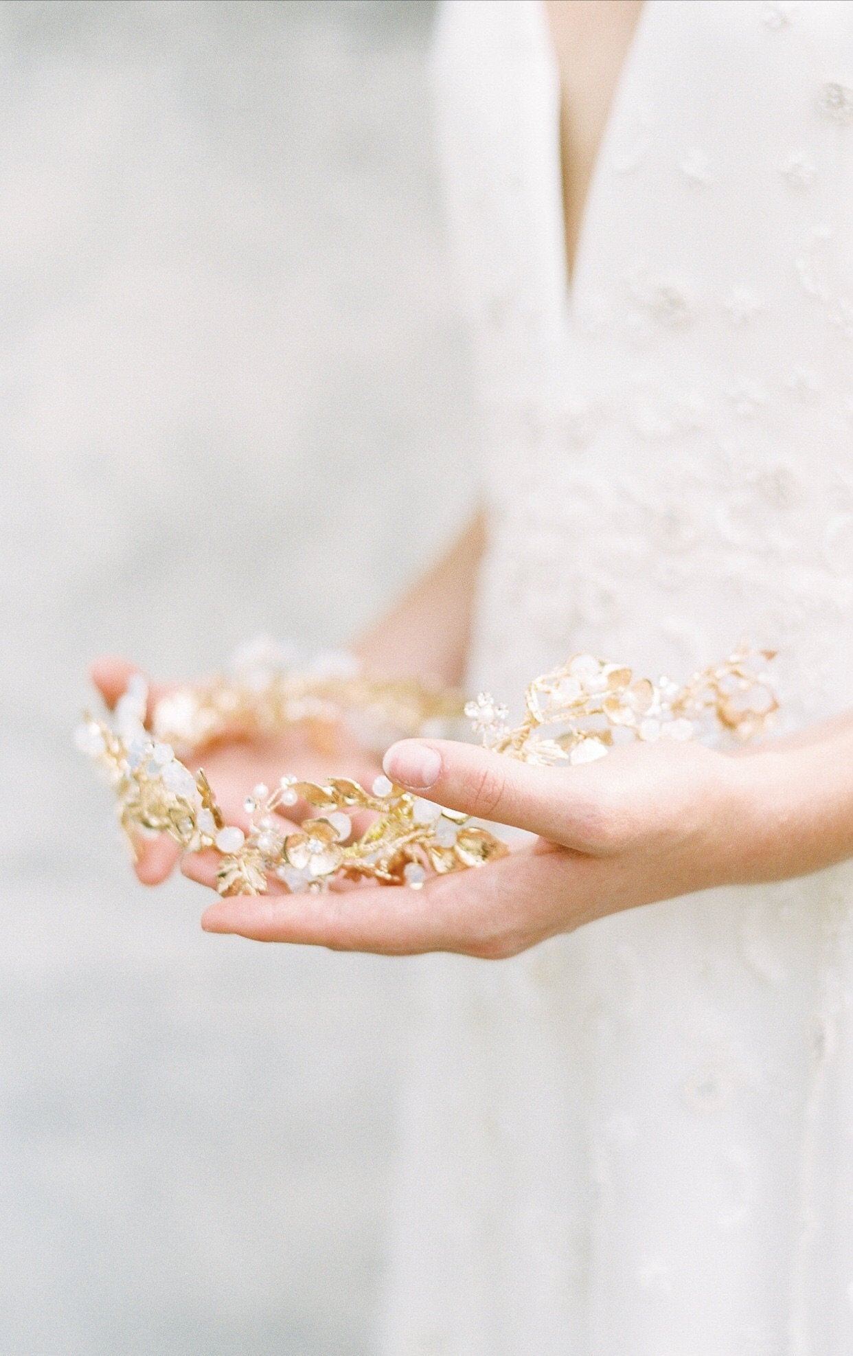 EDEN LUXE Bridal Headpiece JULIET Gold Bridal Halo Headpiece
