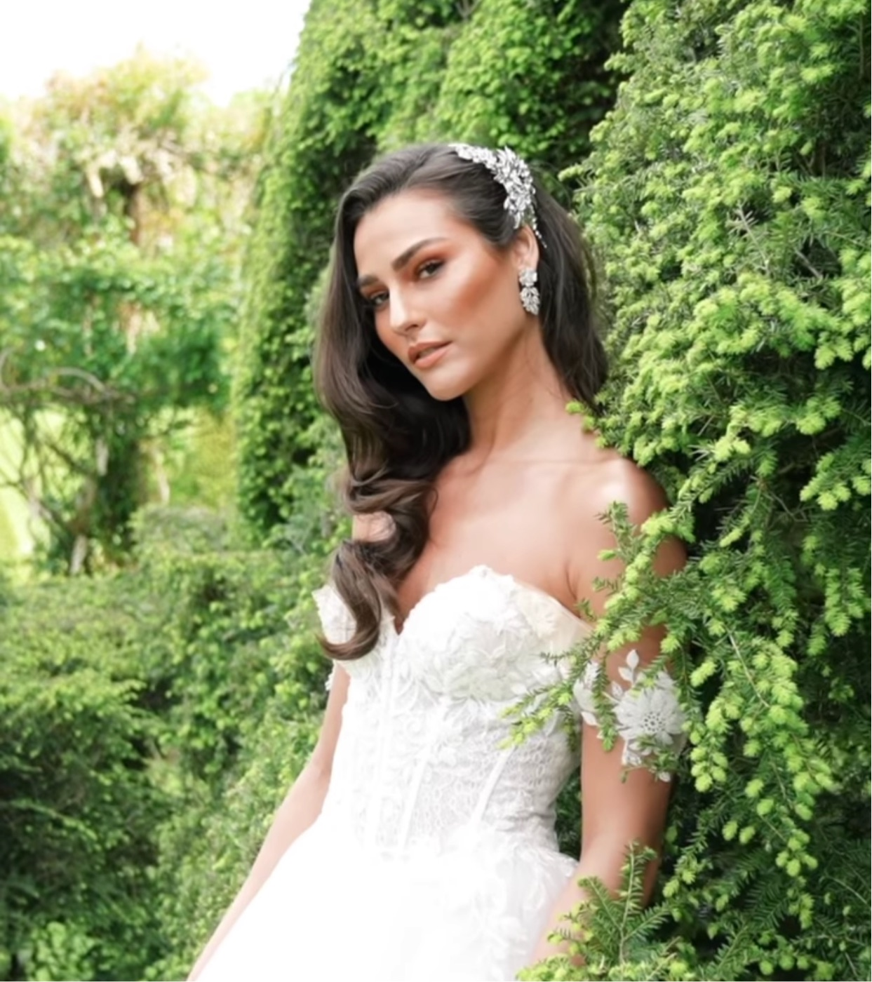 EDEN LUXE Bridal Headpiece MARGOT Silver Bridal Hair Clips