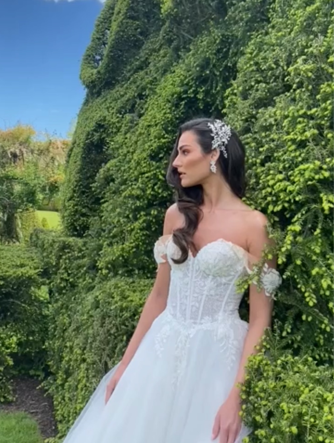 EDEN LUXE Bridal Headpiece MARGOT Silver Bridal Hair Clips