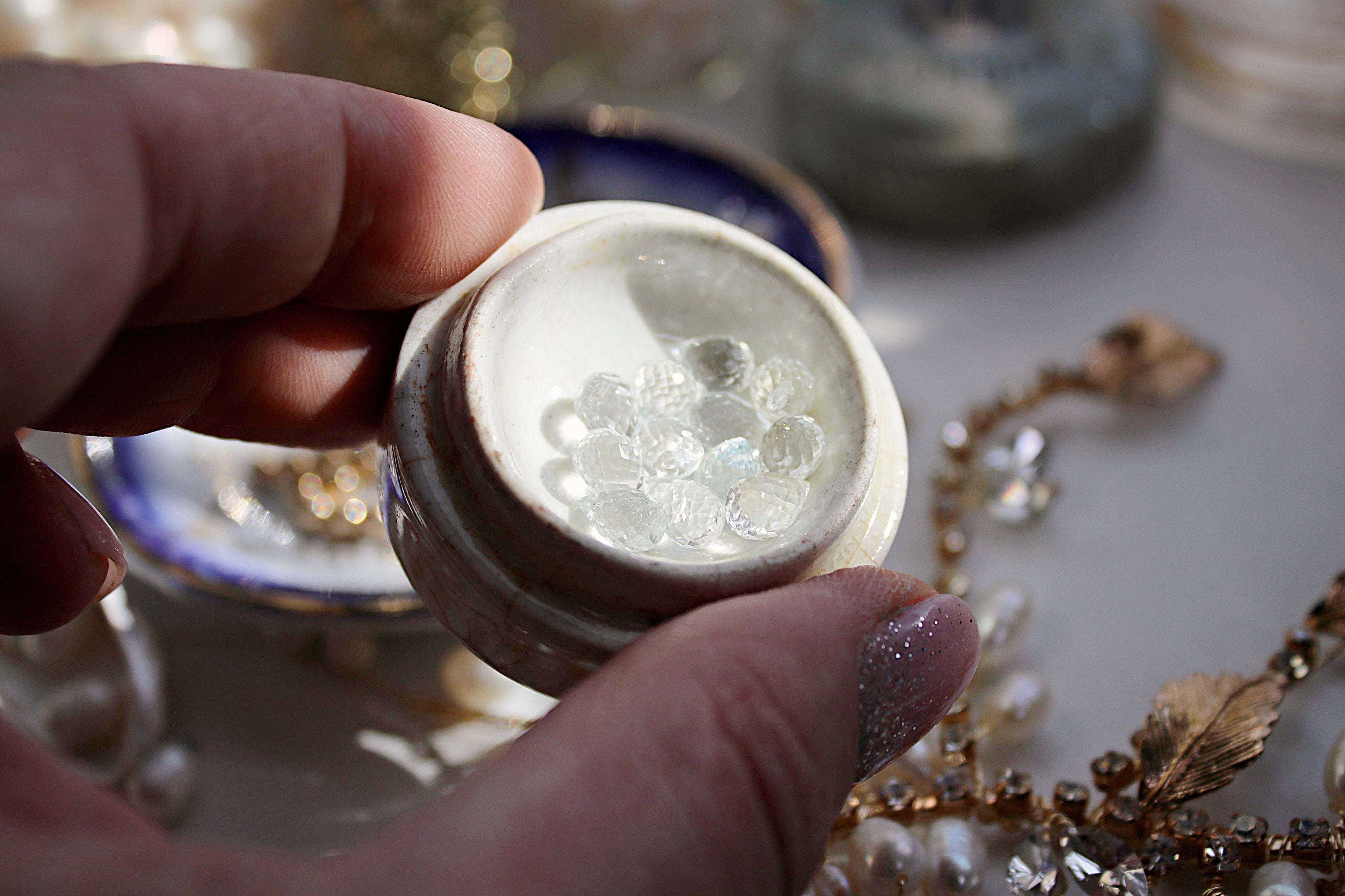 EDEN LUXE Bridal Headpiece SARAH Gilded Freshwater Pearl and Genuine White Topaz Headpiece