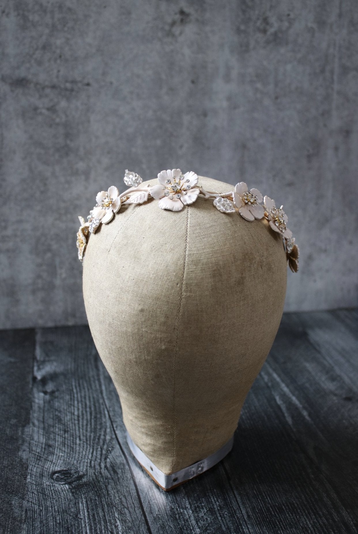 EDEN LUXE Bridal Headpiece SERAPHINA Blush Floral Bridal Headband Headpiece