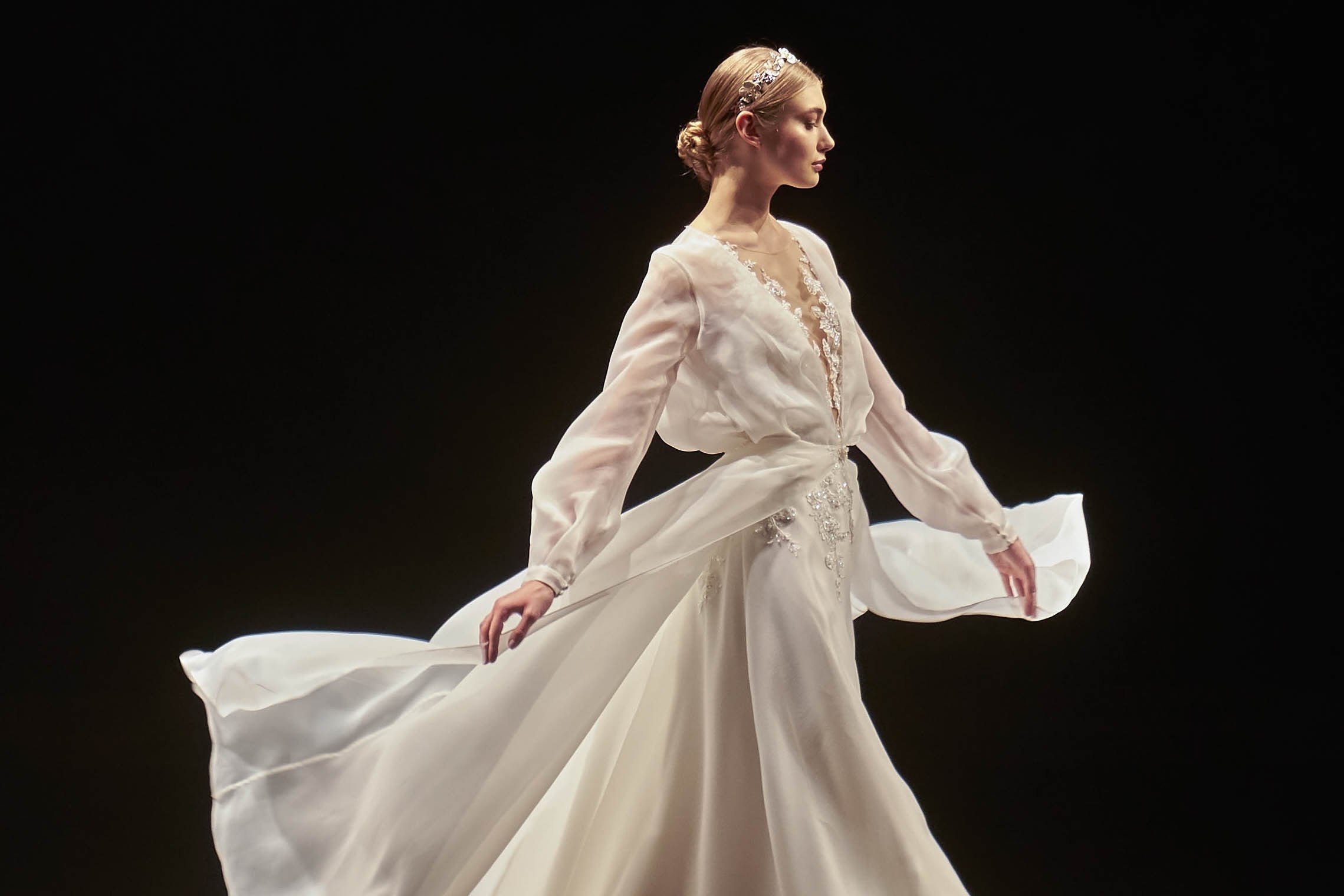 EDEN LUXE Bridal Headpiece SERAPHINA Blush Floral Bridal Headband Headpiece