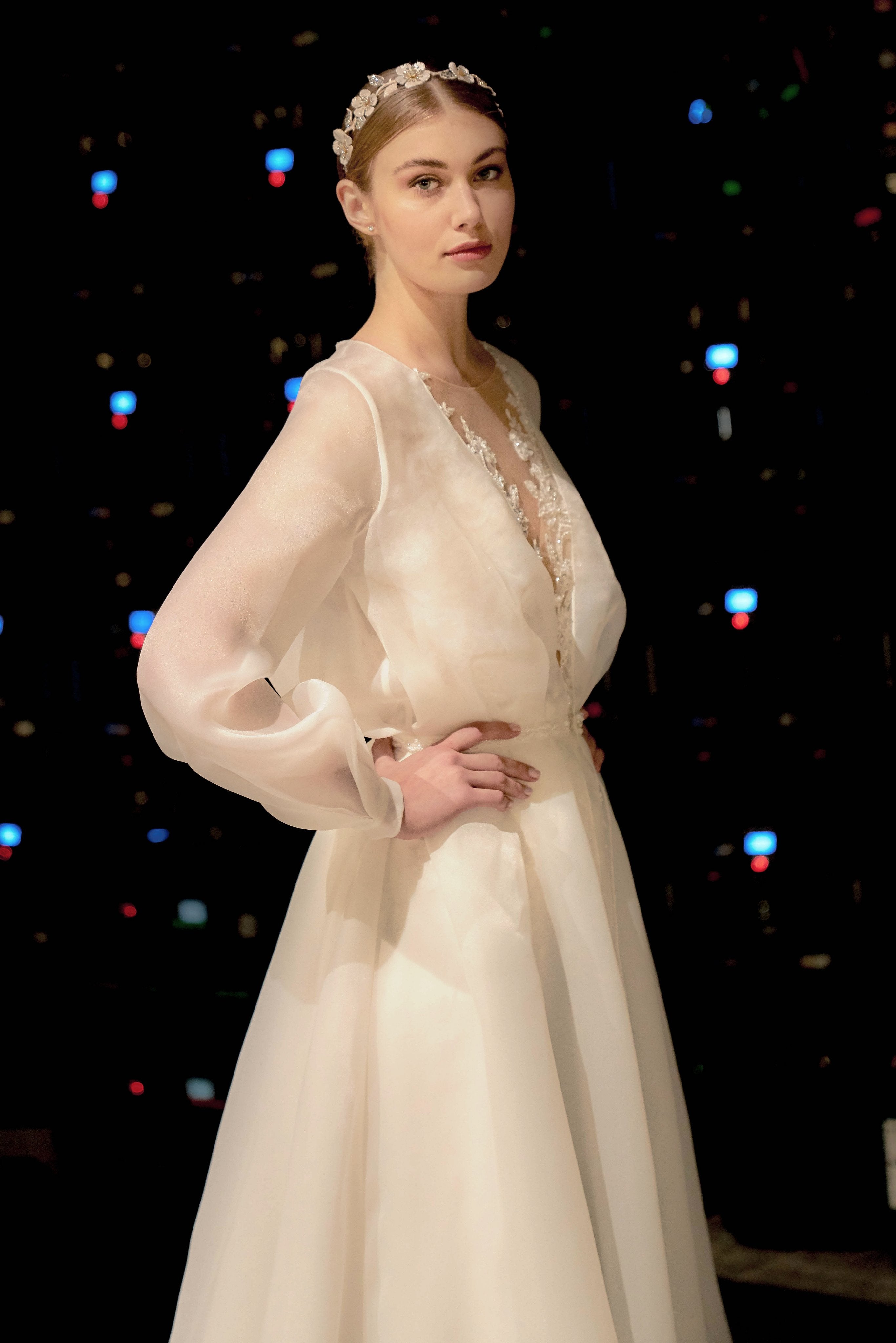 EDEN LUXE Bridal Headpiece SERAPHINA Blush Floral Bridal Headband Headpiece