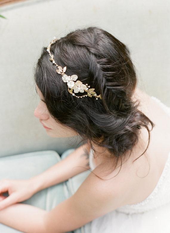 EDEN LUXE Bridal Headpieces EMMA ANNE Gilded Leaves Bridal Headband