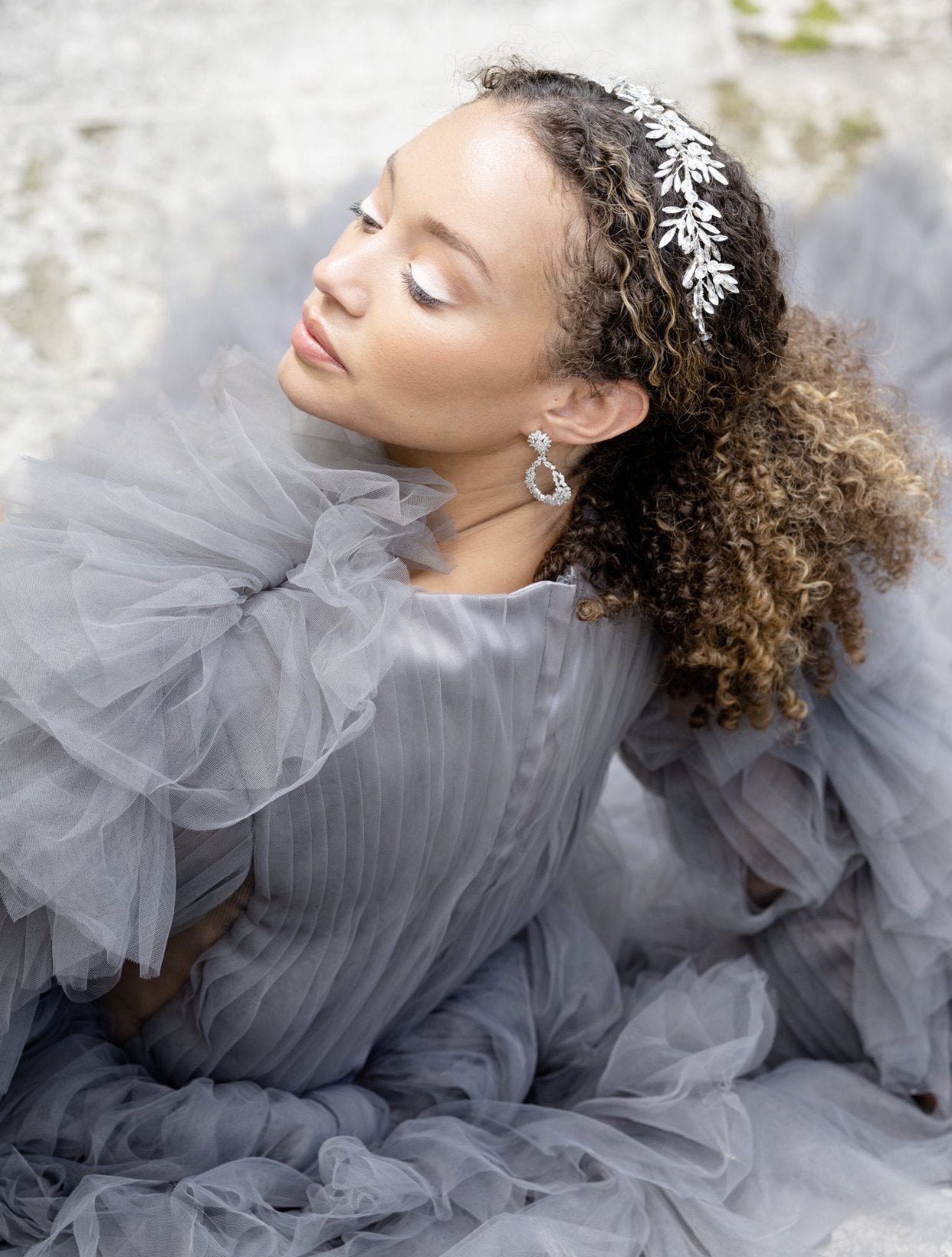 EDEN LUXE Bridal Headpieces KRYSTINA Bridal Crystal Spray Headpiece