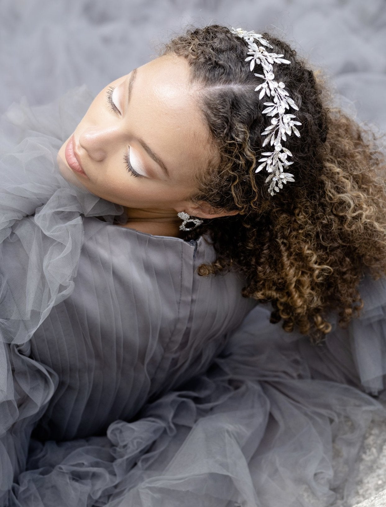 EDEN LUXE Bridal Headpieces KRYSTINA Bridal Crystal Spray Headpiece