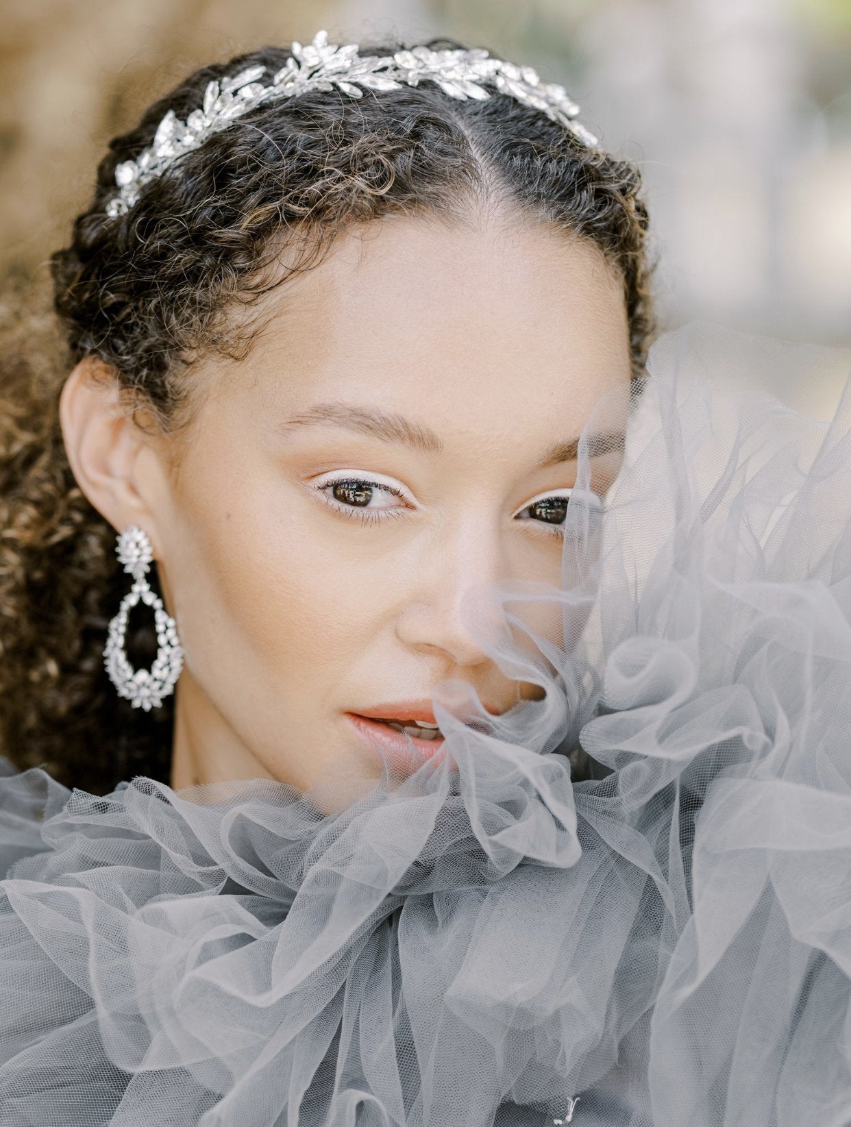 EDEN LUXE Bridal Headpieces KRYSTINA Bridal Crystal Spray Headpiece