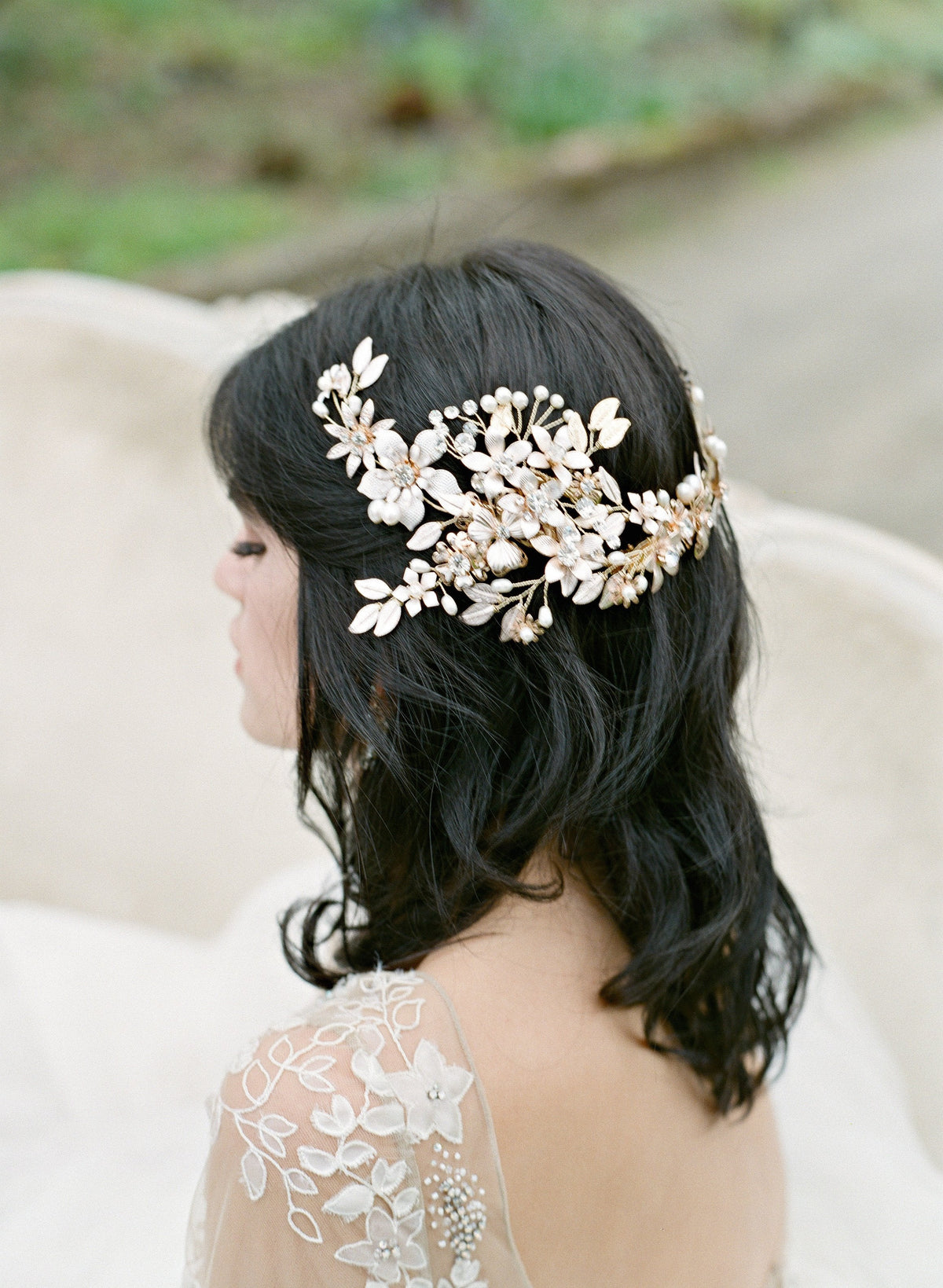 Floral Head Piece PEYTON Headpiece Set | EDEN LUXE Bridal display picture 1