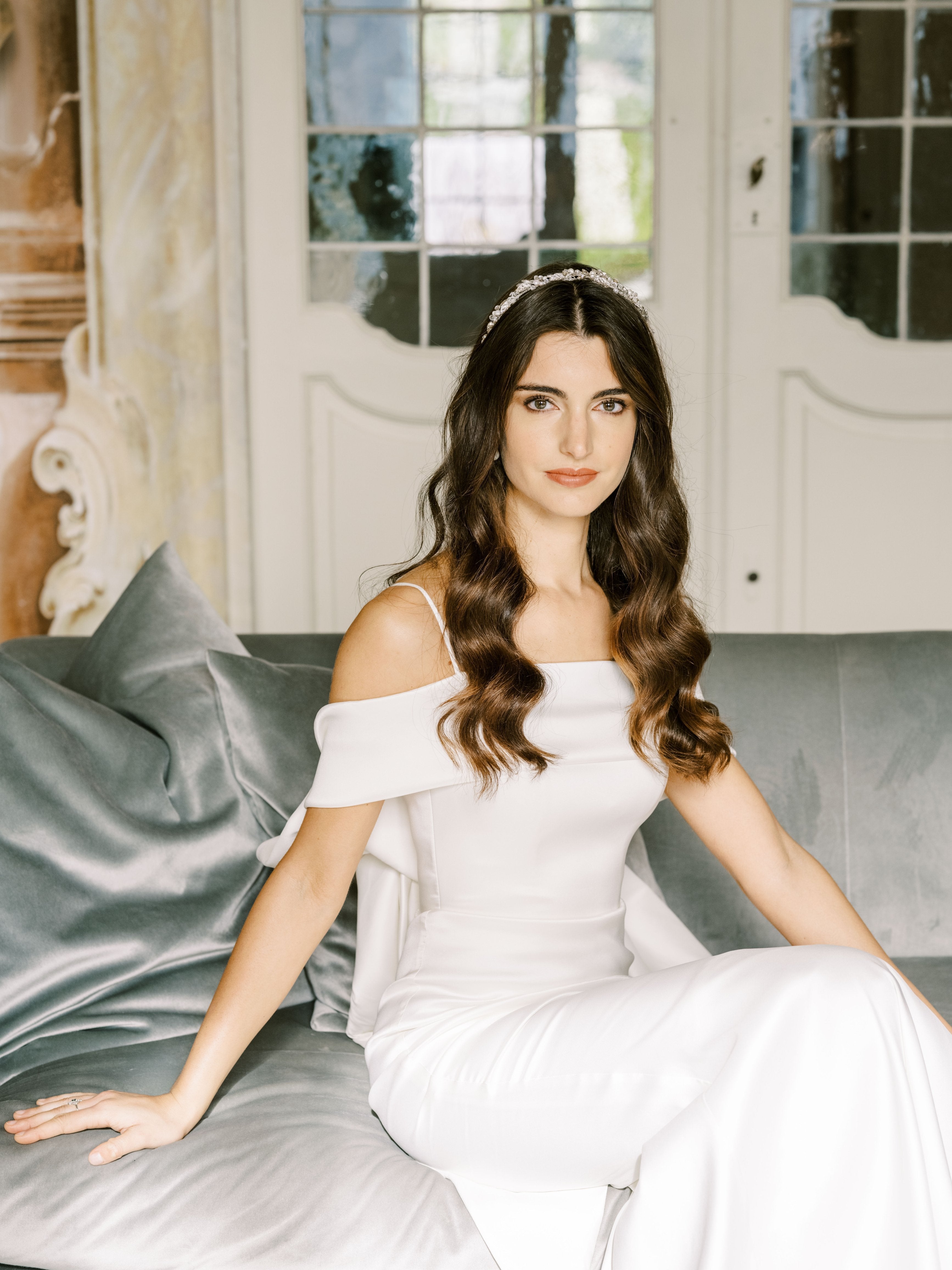 EDEN LUXE Bridal Headpieces MAEVE Freshwater Pearl Bridal Crystal Headband