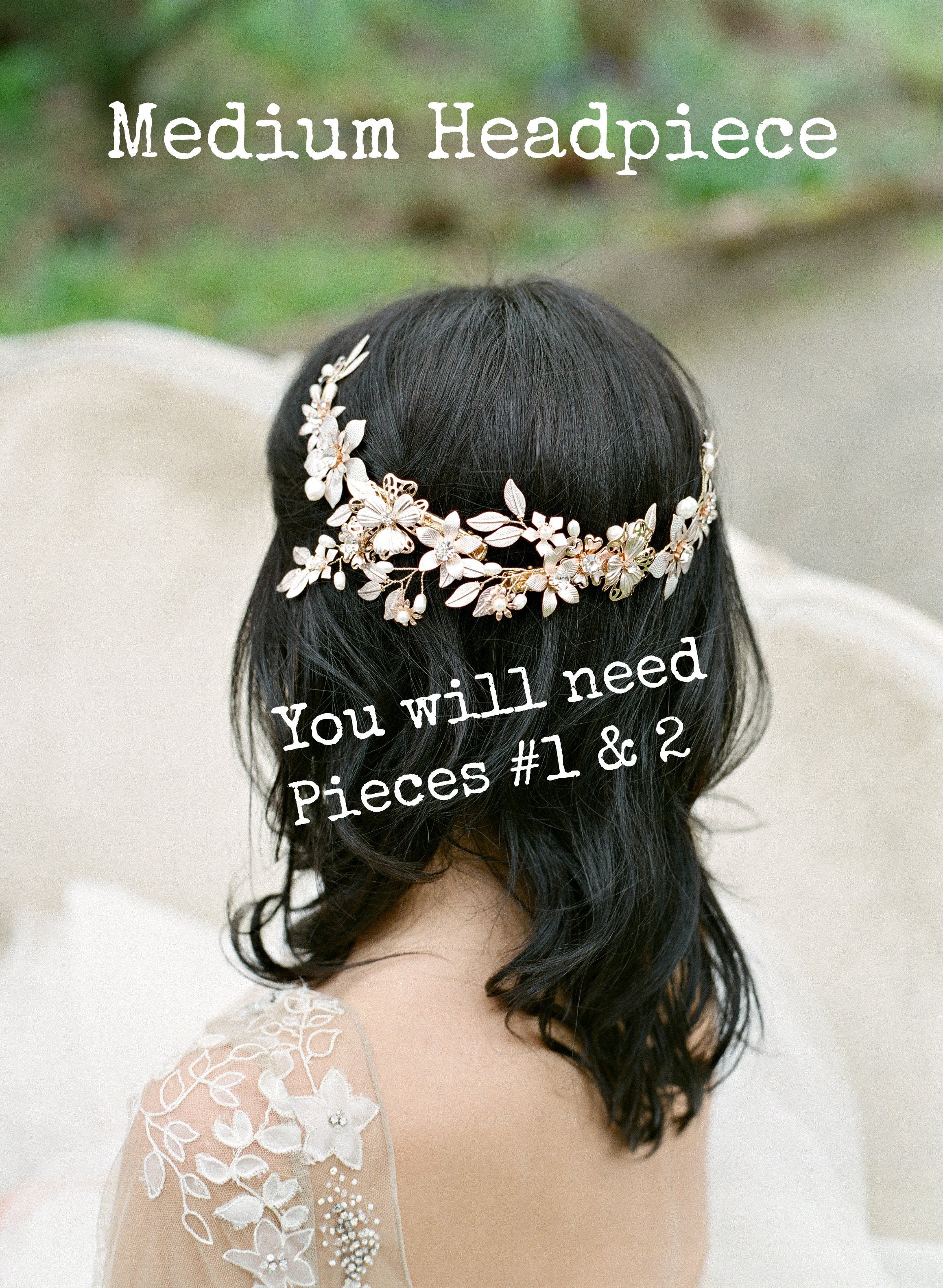 EDEN LUXE Bridal Headpieces Medium Headpiece - Pieces 1 and 2 PEYTON Headpiece Set