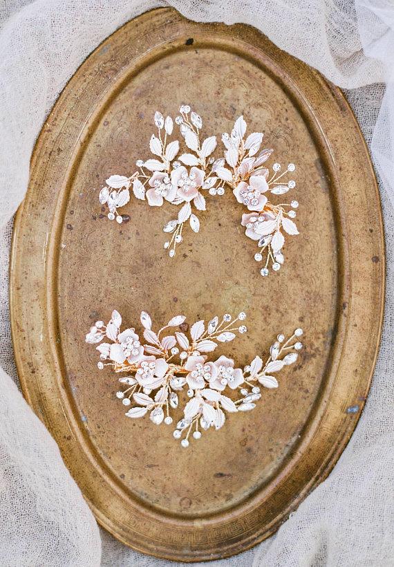 EDEN LUXE Bridal Headpieces PHILLIPA Gilded Blossoms Bridal Headpiece