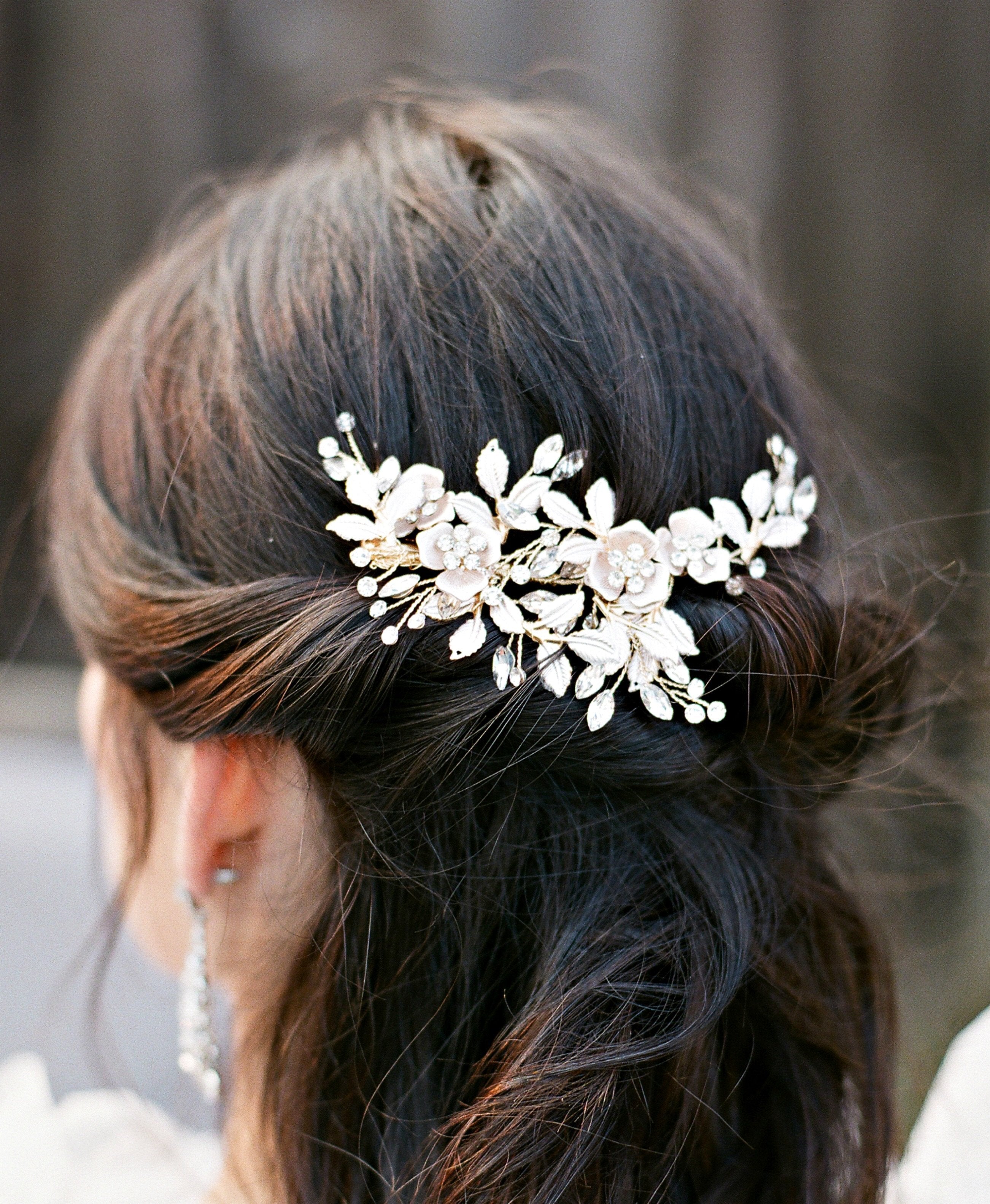 EDEN LUXE Bridal Headpieces Smaller Headpiece = 1 Clip / Rose Gold PHILLIPA Gilded Blossoms Bridal Headpiece