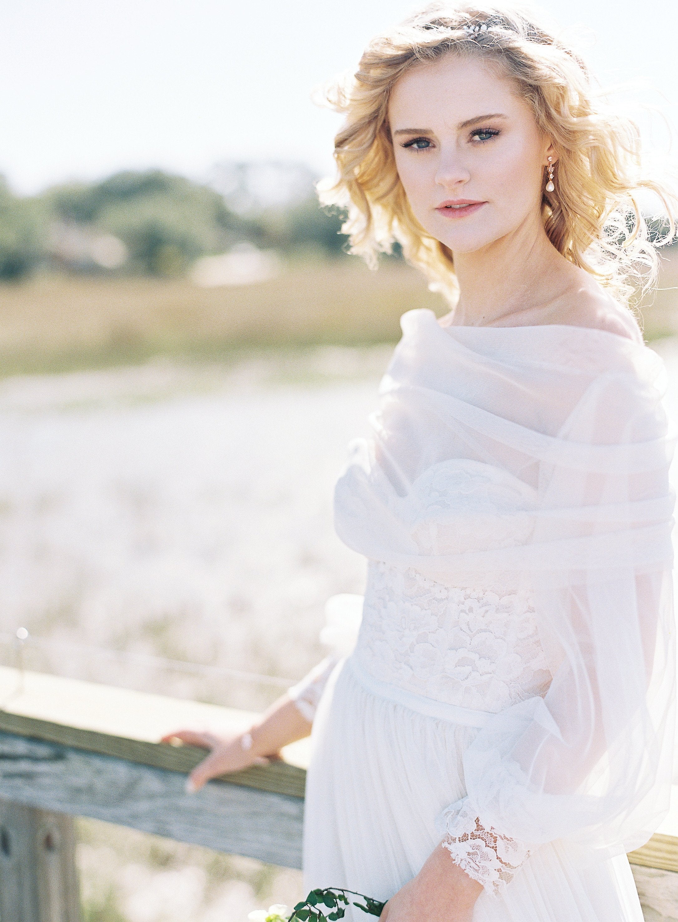 EDEN LUXE Bridal Jewelry BLAISE Simulated Diamond and Pearl Drop Earrings