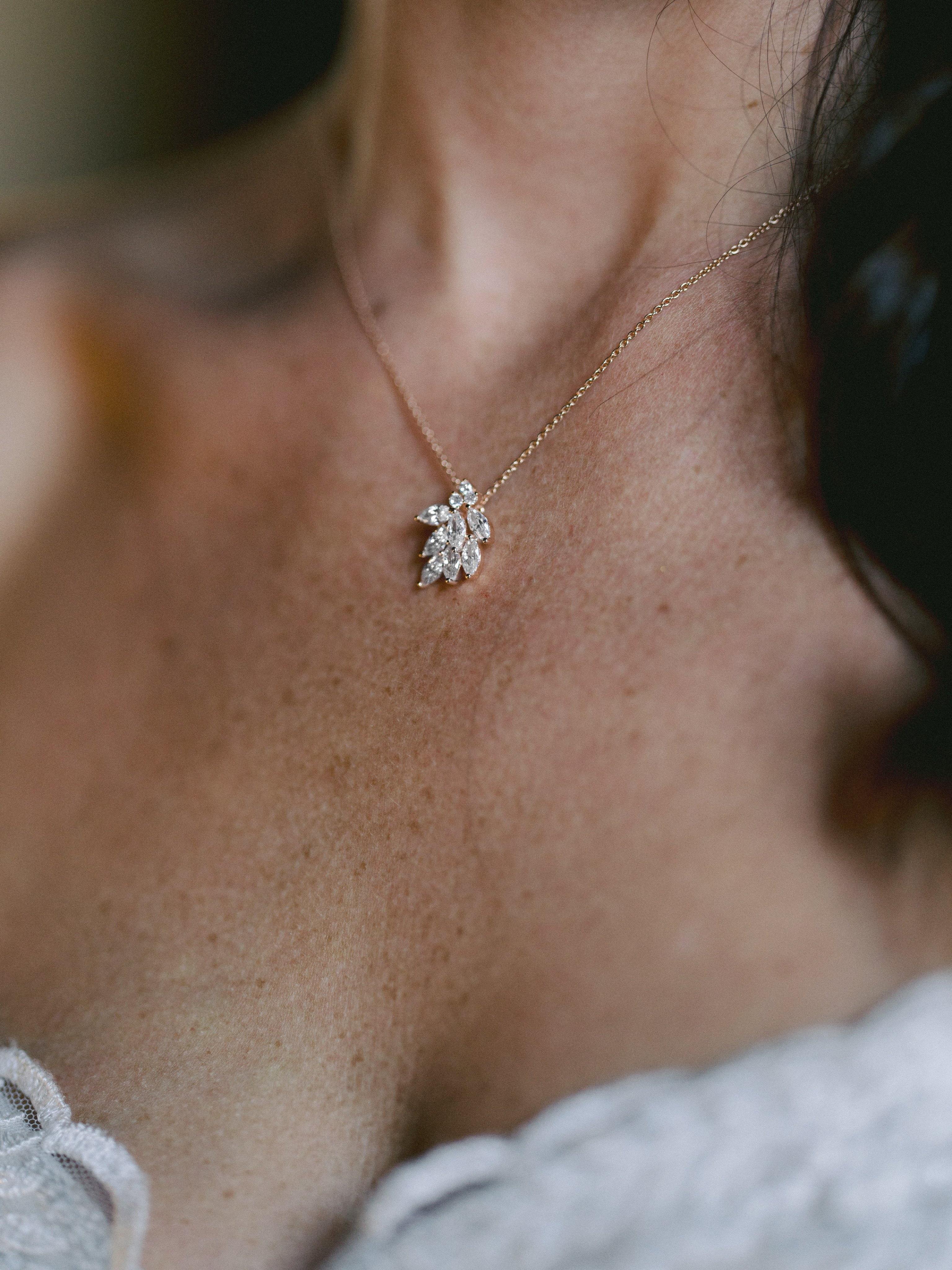 EDEN LUXE Bridal Jewelry MADELINA Cluster Earrings & Necklace Set