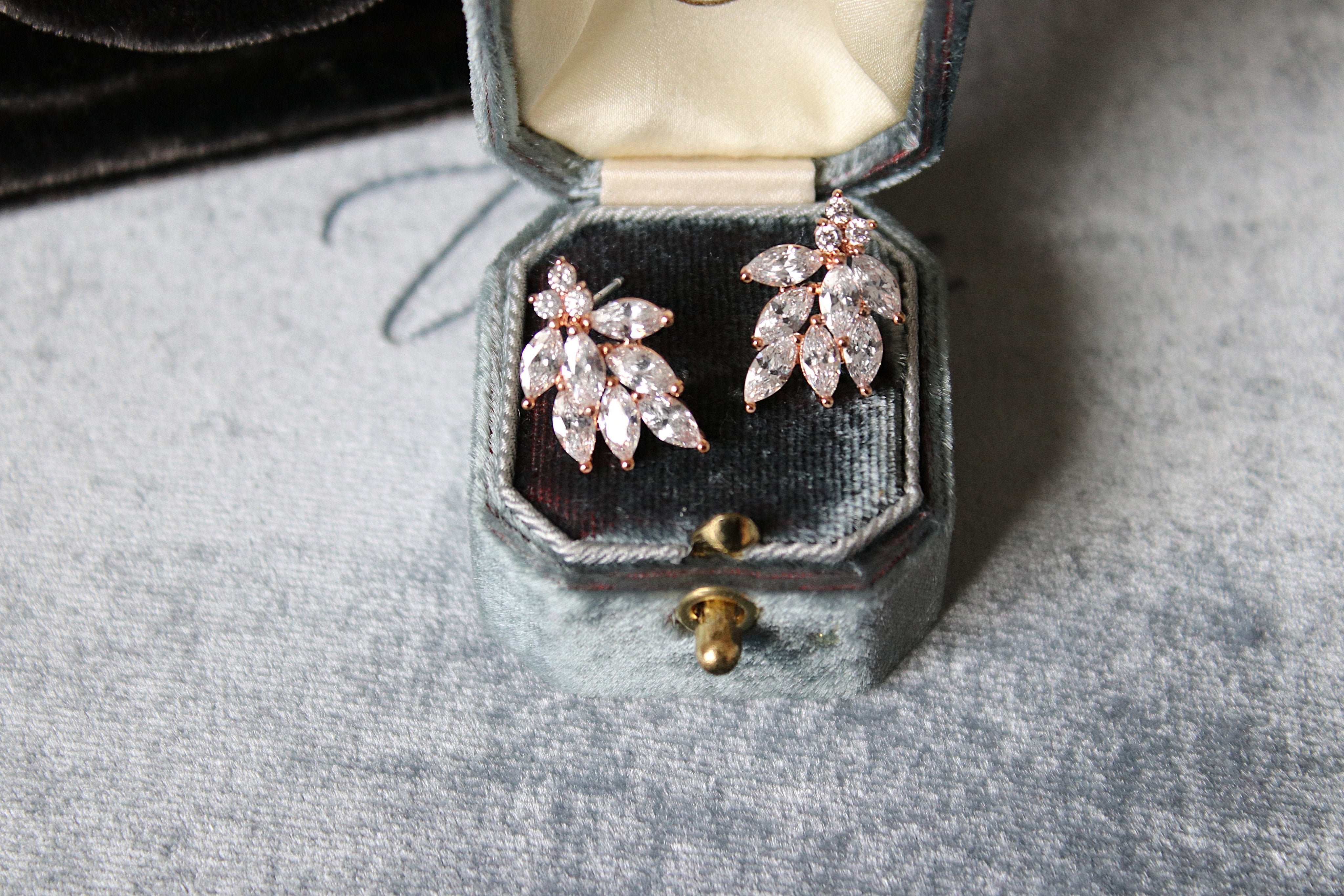 EDEN LUXE Bridal Jewelry MADELINA Cluster Earrings & Necklace Set