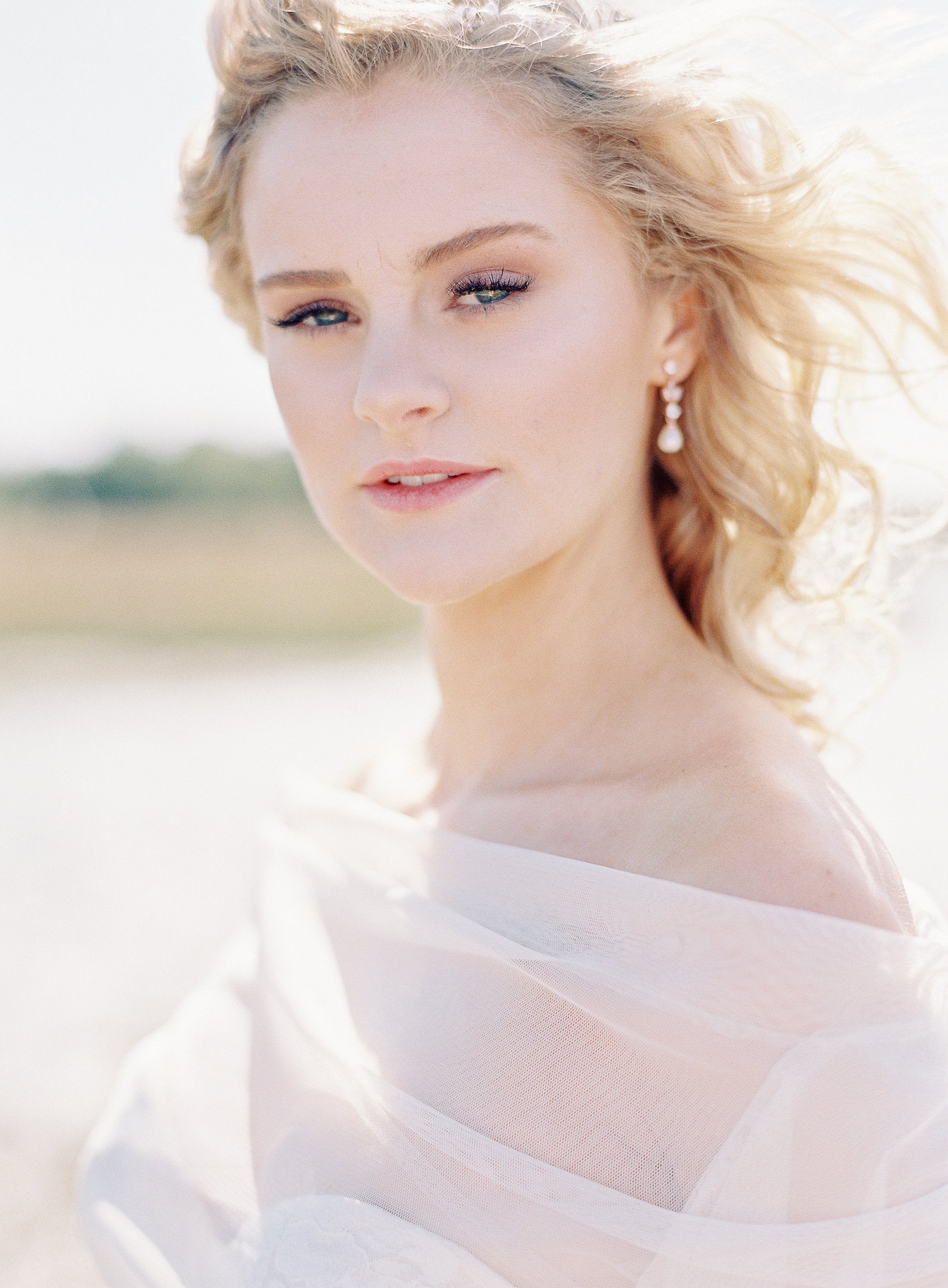 EDEN LUXE Bridal Jewelry Rose Gold BLAISE Simulated Diamond and Pearl Drop Earrings